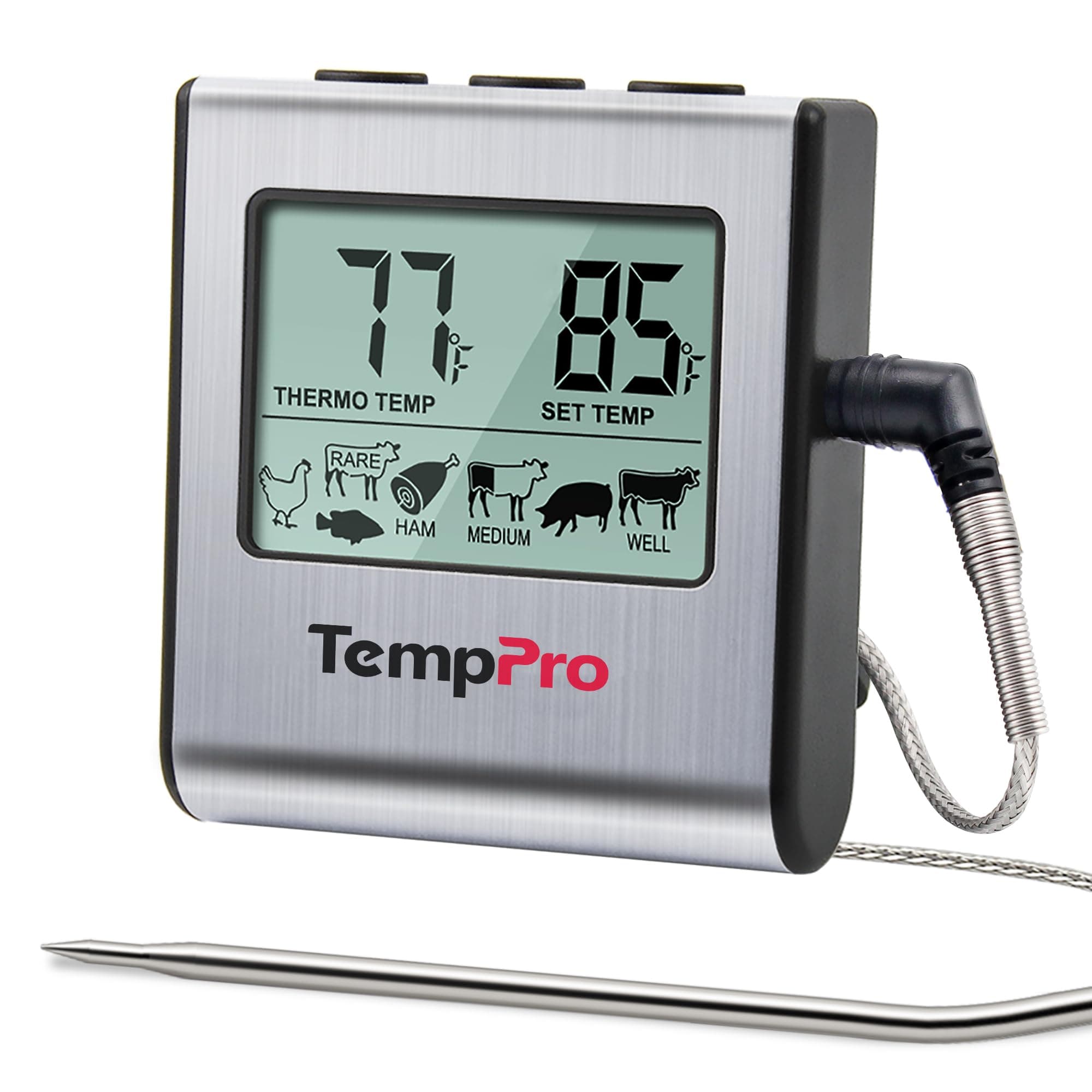 ThermoPro ThermoPro Cooking Oven Thermometer Digital Temperature Control Kitchen Timer and Alarm Function TP16 for Milk, Coffee, Meat, Frying, Food, Smoking and More