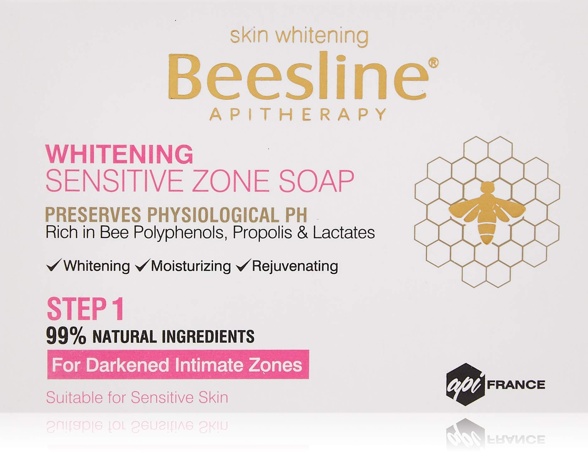 Beesline Whitening Sensitive Zone Soap, White, 110 gm