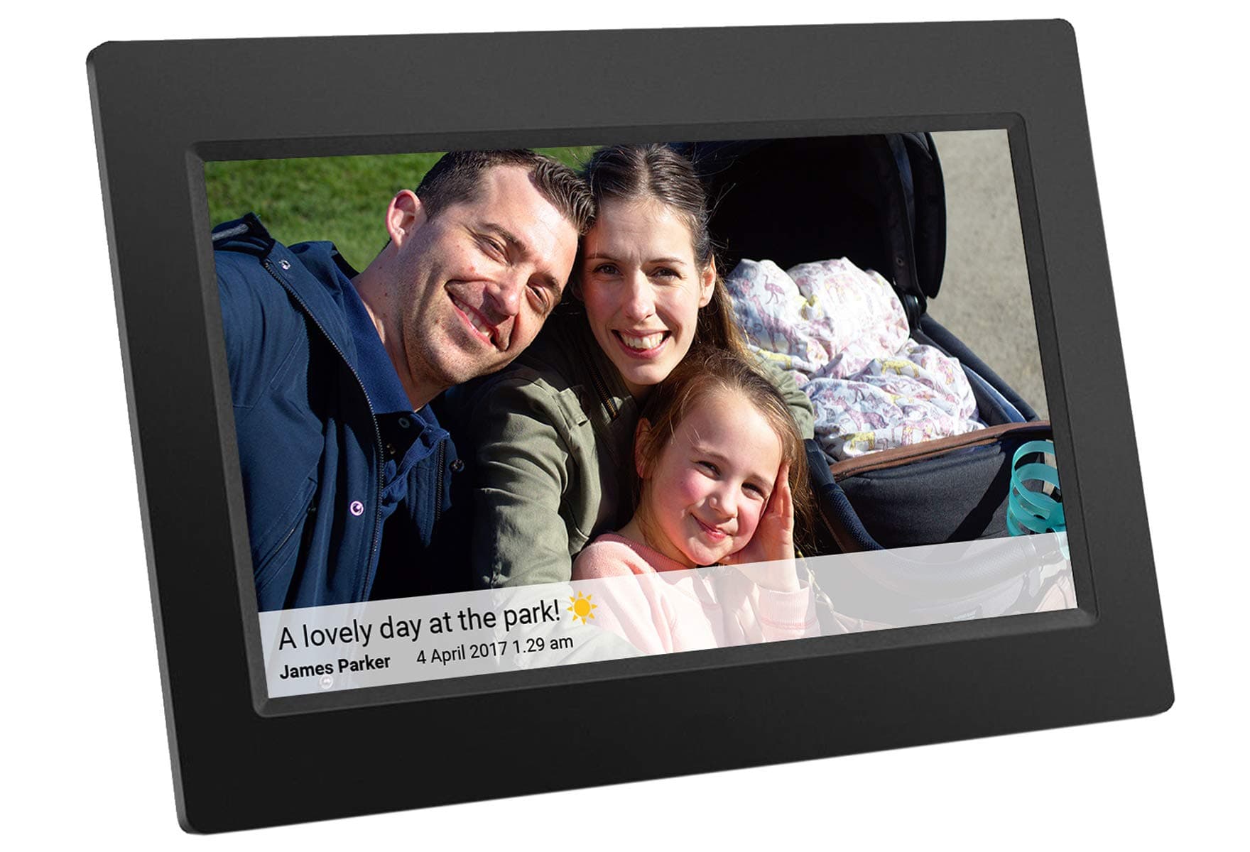 10 Inch WiFi Digital Picture Frame - Electronic, Wall Mountable Smart Frames，Frameo App - Send Photos & Videos from Anywhere - IPS LCD Panel, Touchscreen Portrait & Landscape Display(Black)