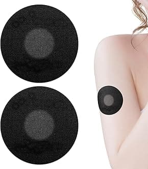 20pcs Sensor Covers, Waterproof Breathable Sensor Protector Adhesive Patches for Freestyle Libre 2/3 Sensor for Swimming Showering (Black)