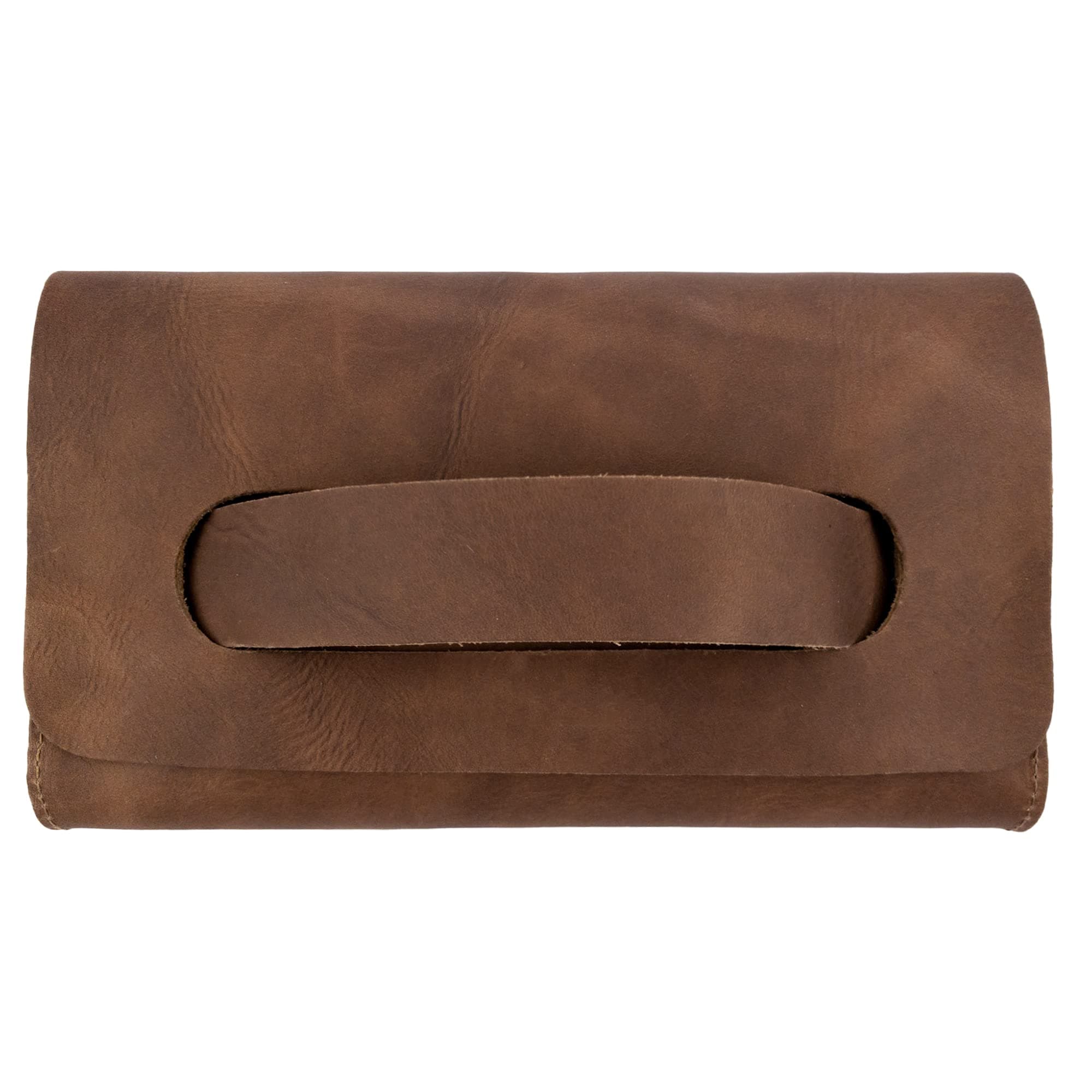 Hide & DrinkRectangular Clutch Bag With Handle, Wallet for Cards, Money, Stylish Handbag, Full Grain Leather, Handmade, Single Malt Mahogany