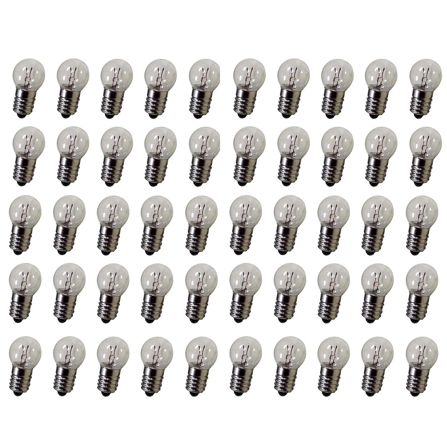 GutReise DC 50pcs E10 1.5V 0.3A Warm White Bulb Light Bulbs Miniature Screw Base