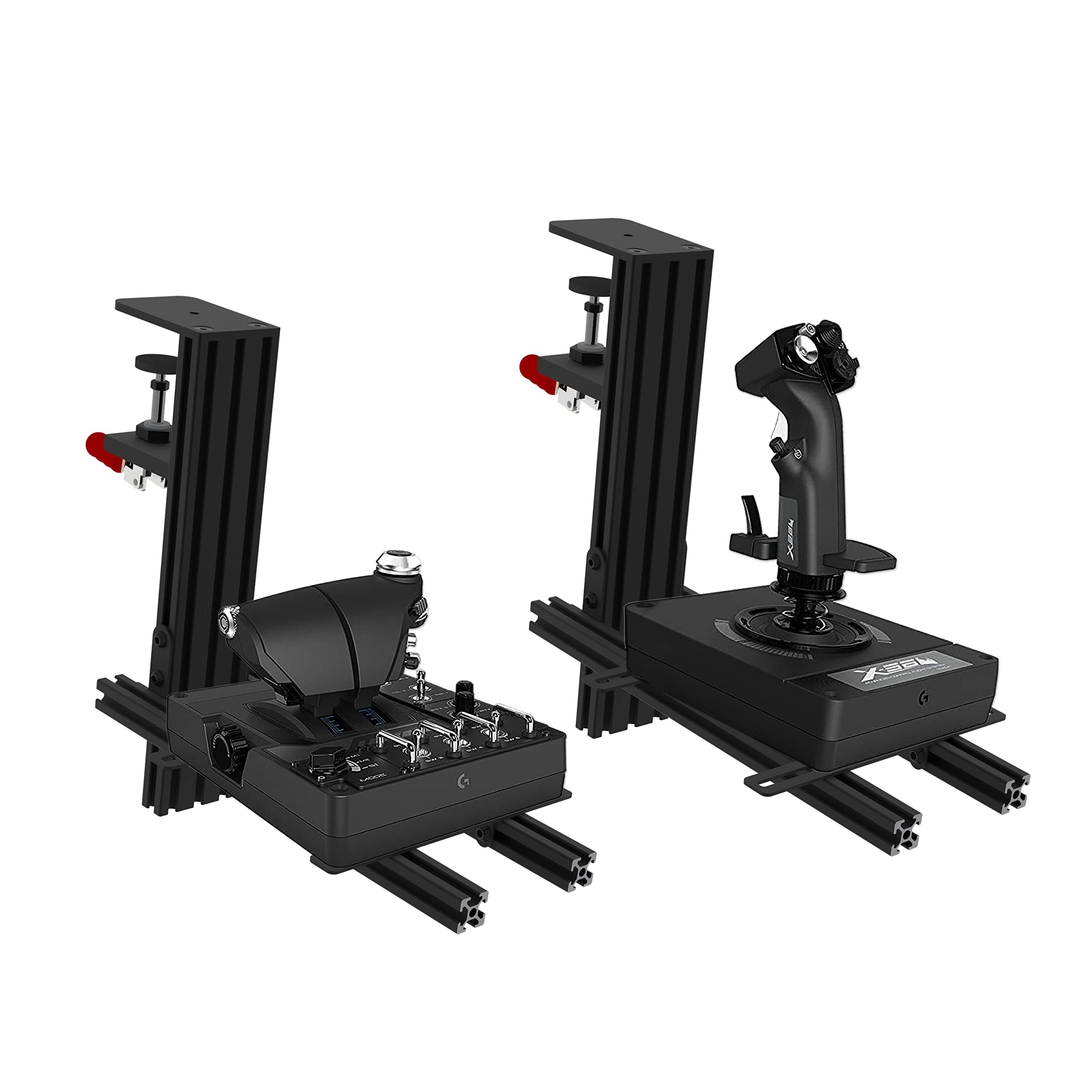 Hikig 2 Set Desk Mount for Flight Sim Game Joystick, Throttle and HOTAS Systems - Compatible With Logitech X56, X52, X52 Pro, Thrustmaster T-Flight HOTAS, T.16000M, TCA