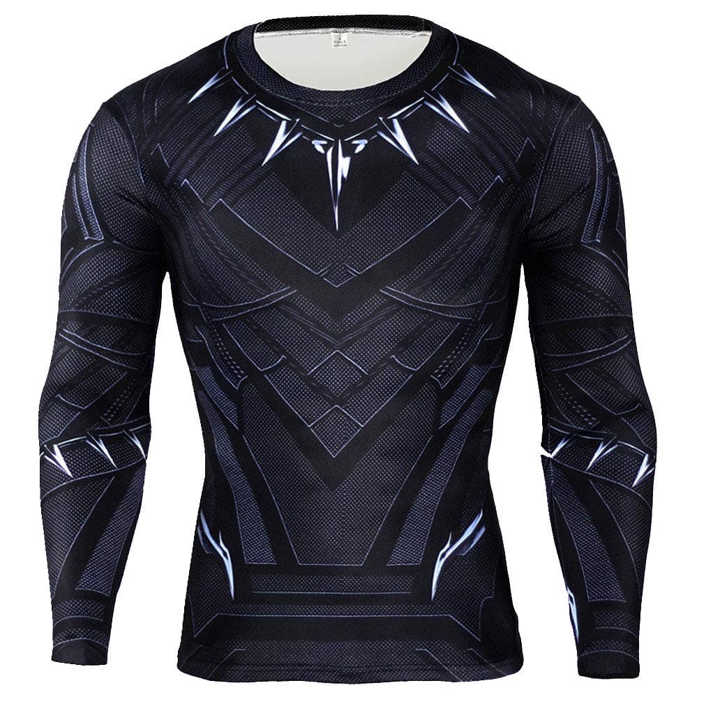 HIMIC E77C 11D Super Hero Close-Fitting Quick-Drying Elastic Sport Cosplay T-Shirt(Medium,Panther Long)