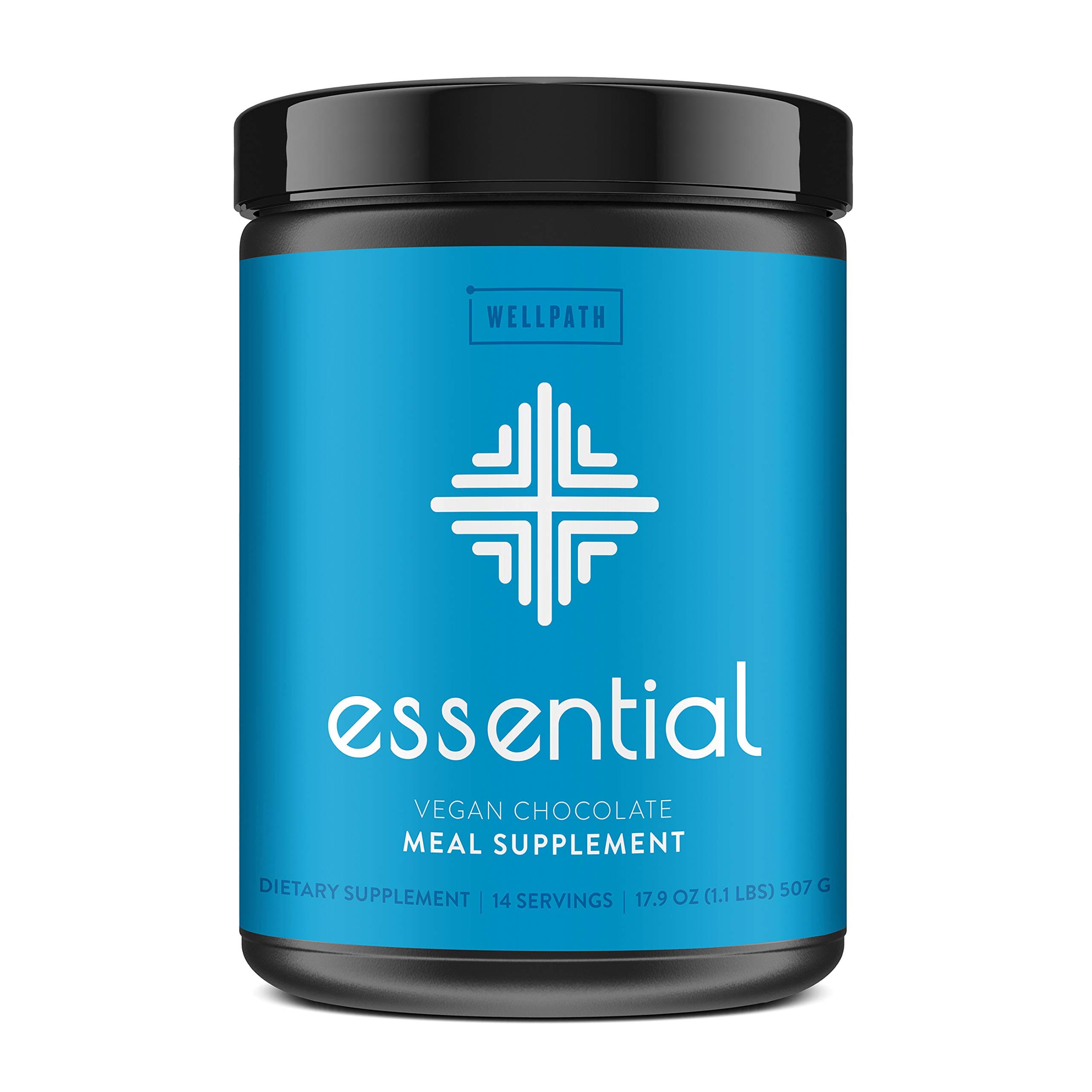 Essential Vegan Meal Replacement Shake - Plant-Based Meal Shake with 60+ Superfoods and Nutrients- 19 g Vegan Protein Powder - 14 Meal Servings - Delicious Chocolate Flavor