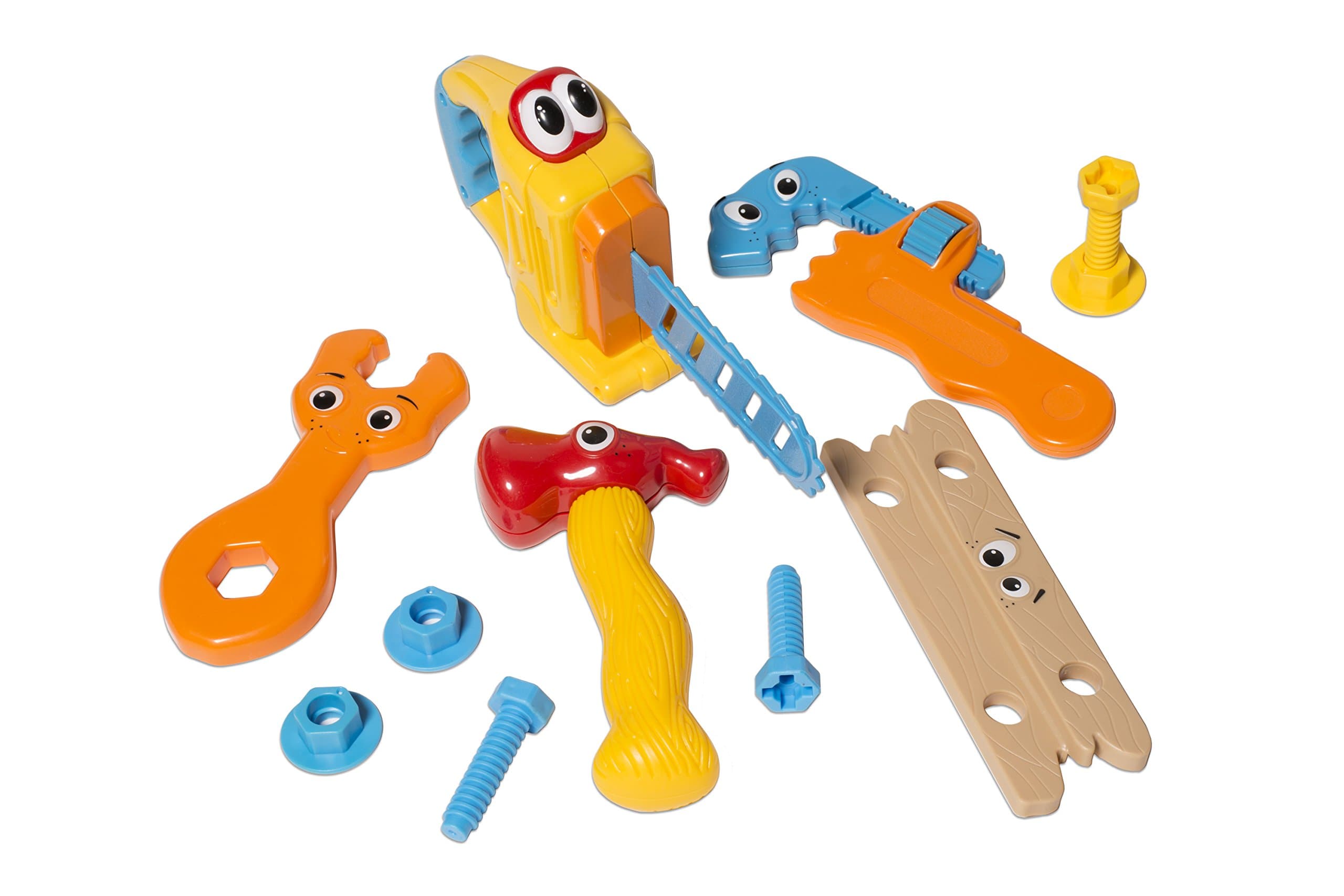 Handy Tool Set with Play Tools Includes Electric Wood Cuter and Pretend Tools for Toddlers, Yellow (MT-106)