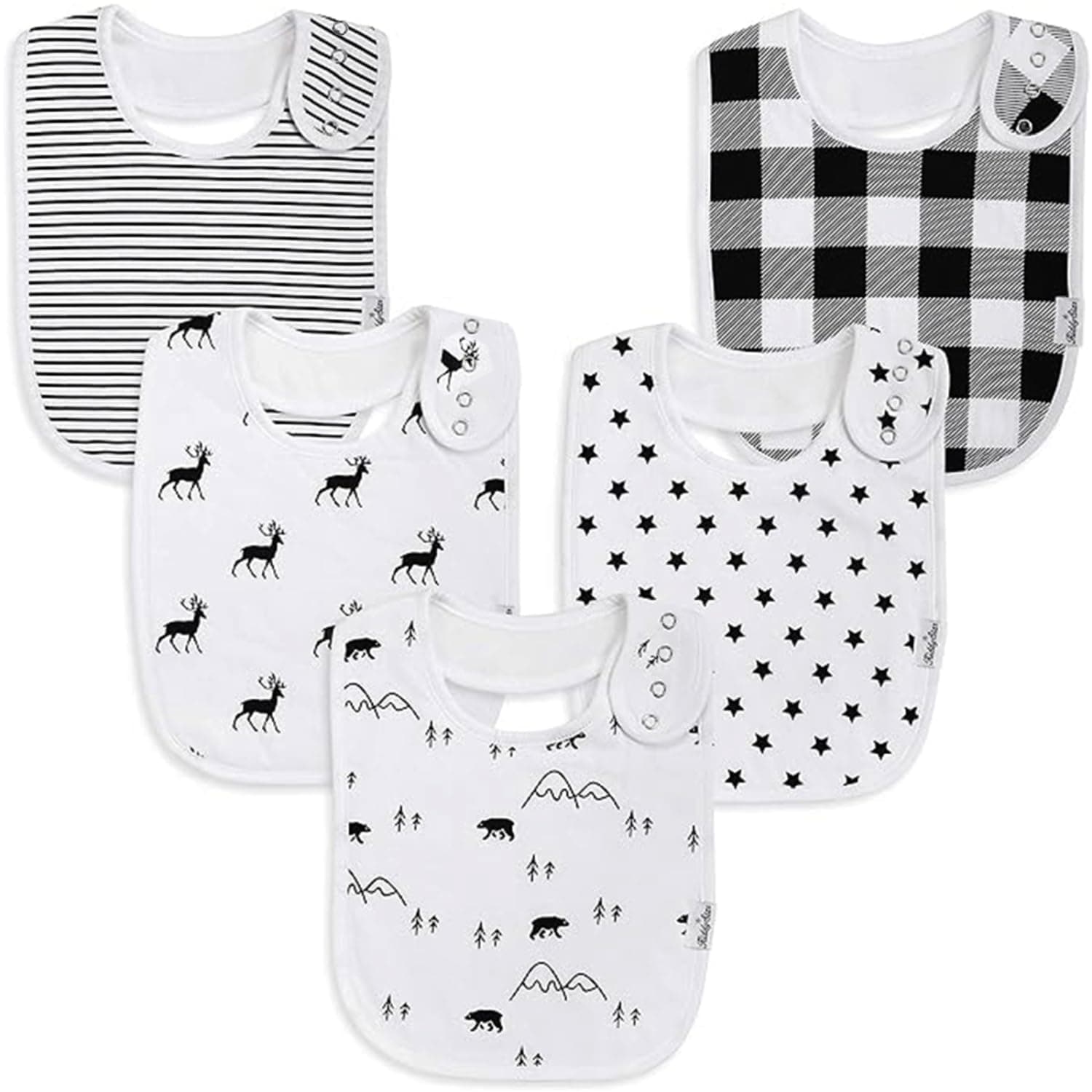 Drool Bibs for Babies – Organic, Unisex, Soft Absorbent Teething Bibs with Adjustable Snaps