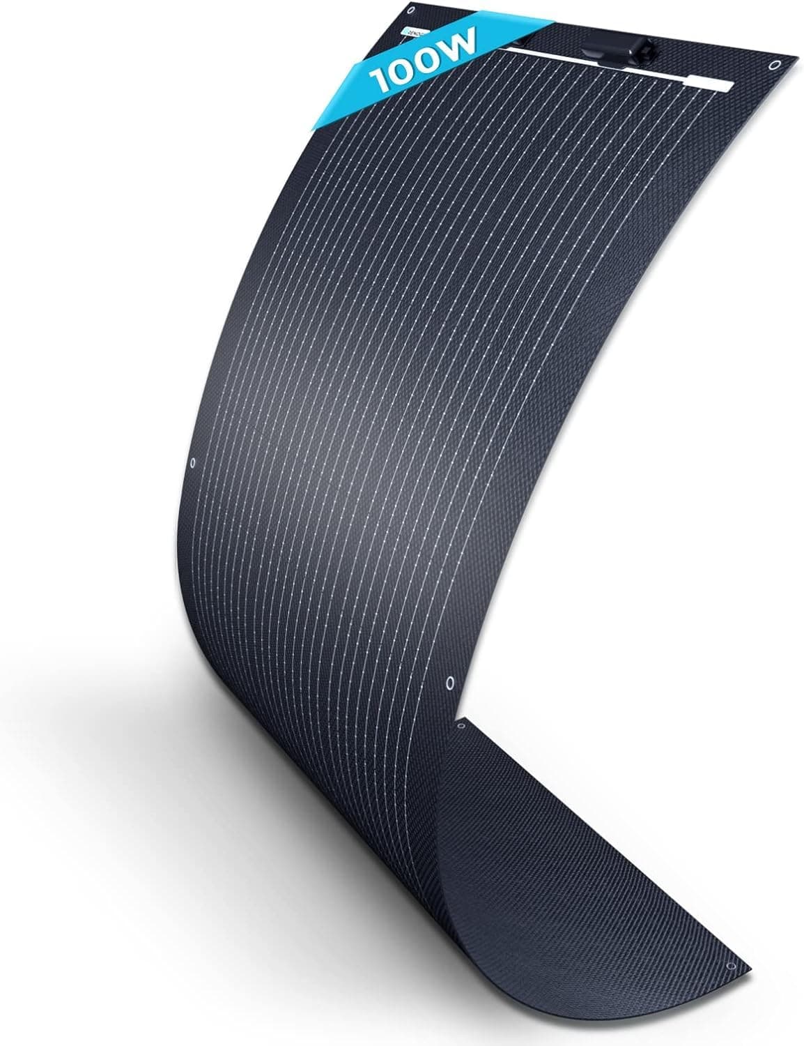 100W Flexible Solar Panel, 12 Volt Semi-Flexible Solar Panels Bendable Mono Off-Grid Solar Power PV Panel for Marine, Motorhome, Cabin, Van, Car and Uneven Surfaces