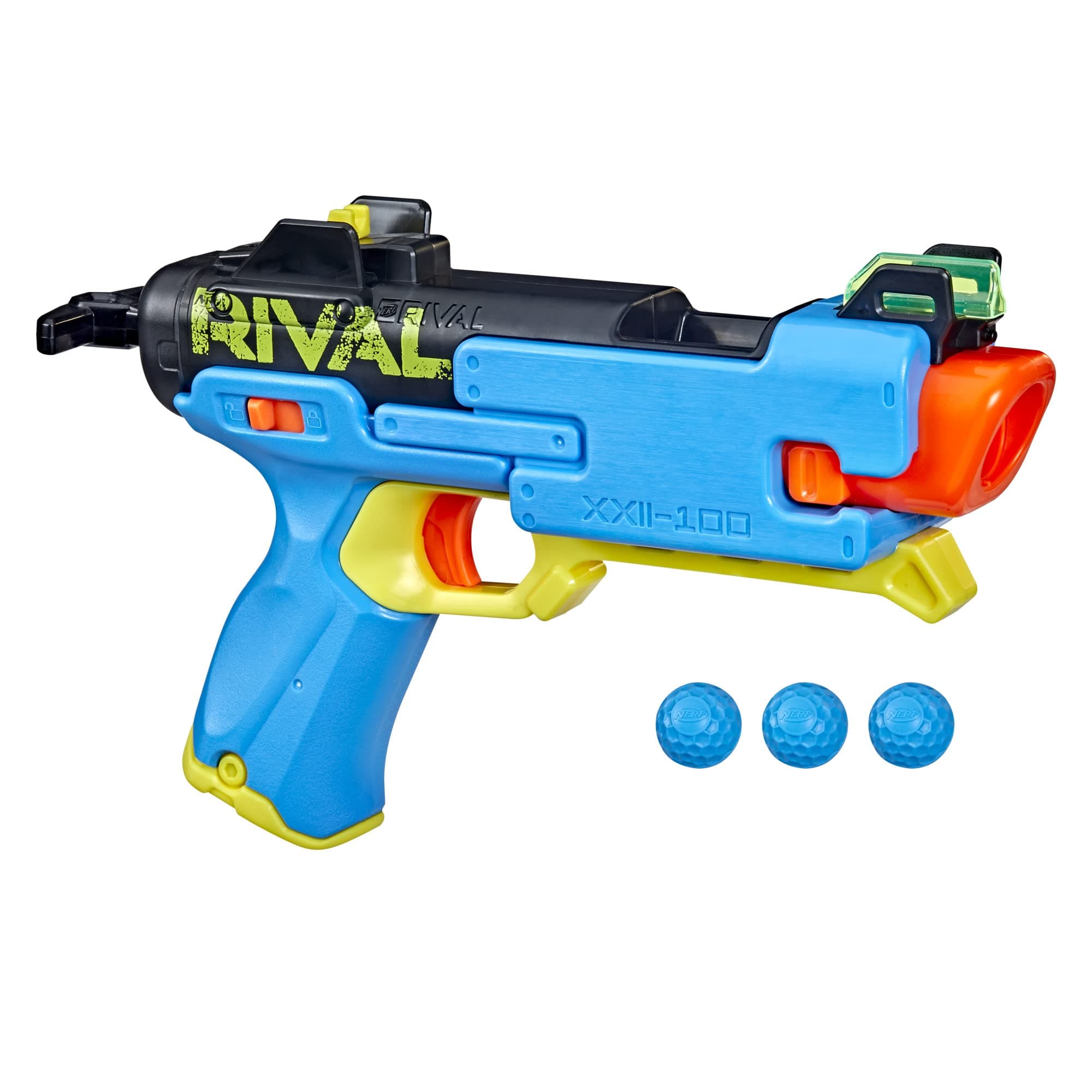Rival Fate XXII-100 Blaster, Accurate System, Adjustable Sight, Breech Load, Includes 3 Rival Rounds