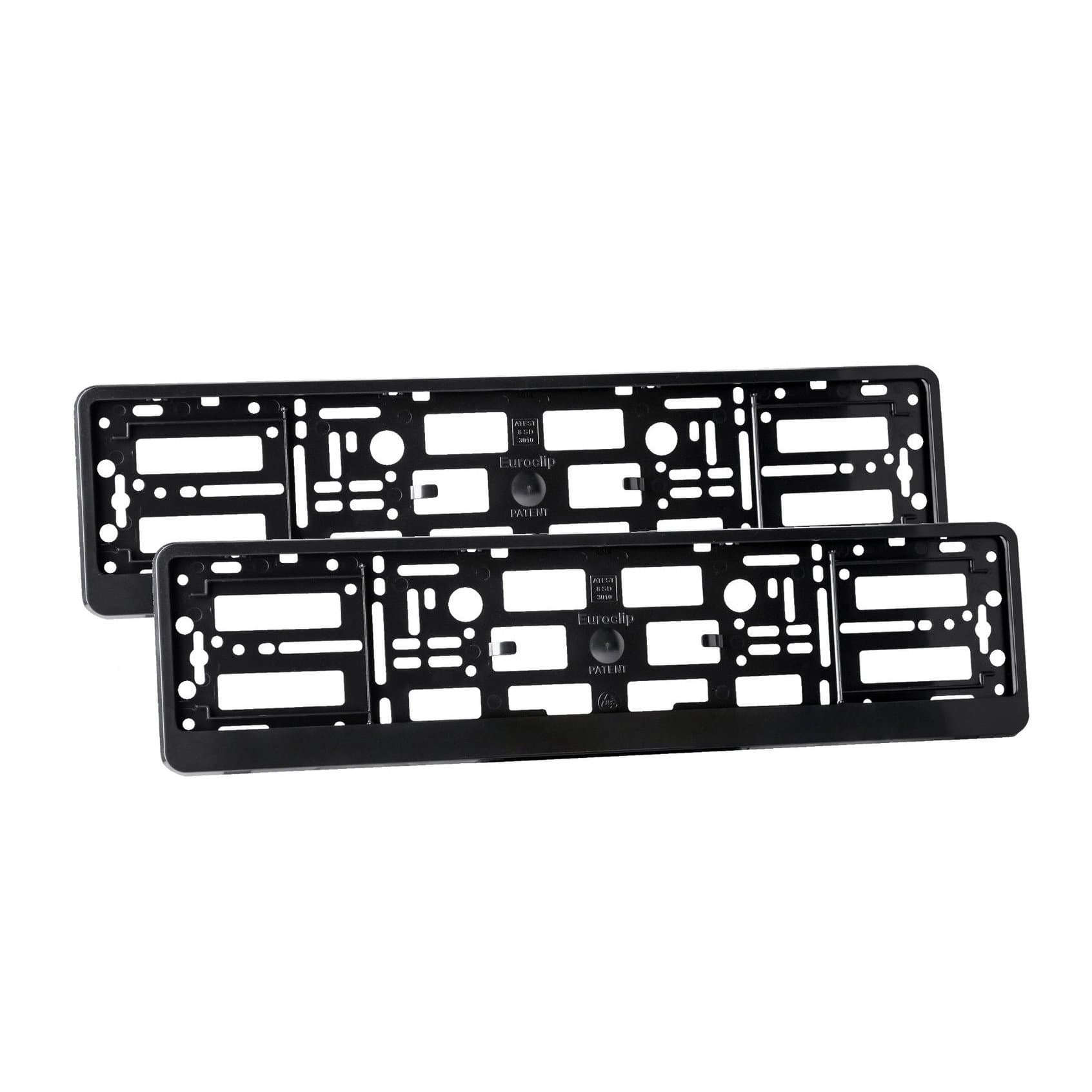 2x Black effect Number Plate Surrounds Holder Frame for all cars ABS PC plastic