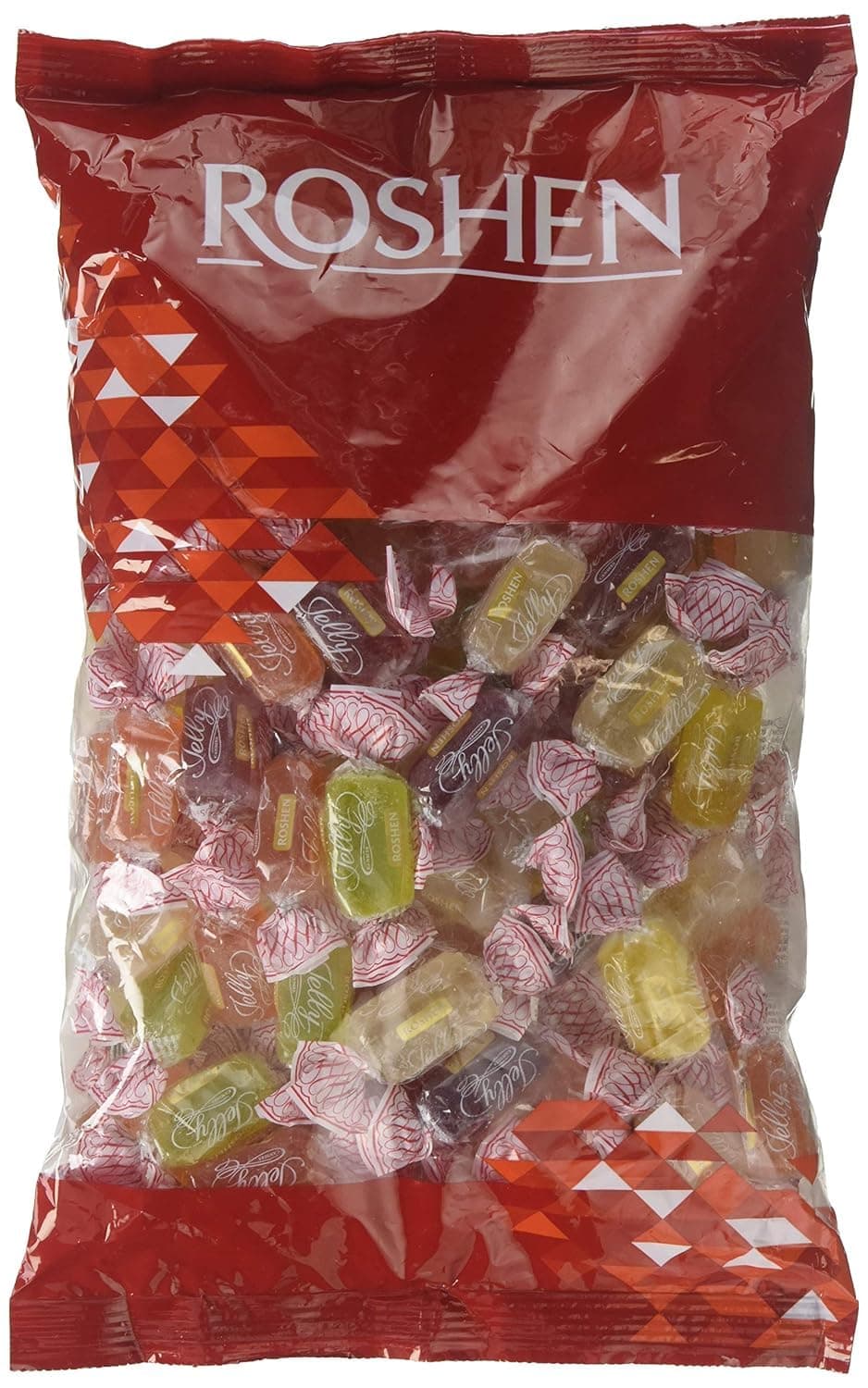 Jelly Candy, Mixed Fruit, 2.2 lb (1kg) Bulk Pack, Soft Fruit Jellies with Crystalline Sugar in Pear, Apple, Orange, Lemon, Strawberry & Raspberry Flavors, Individually Wrapped Gems, Pectin-Based, Kosher, Halal
