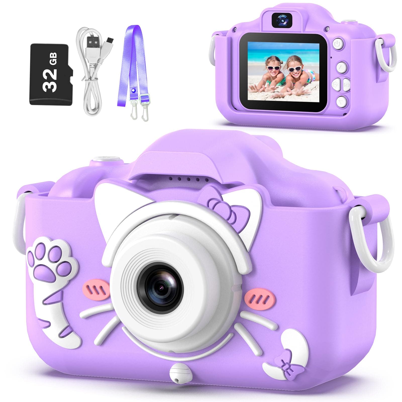 Kids Camera Cat-Purple