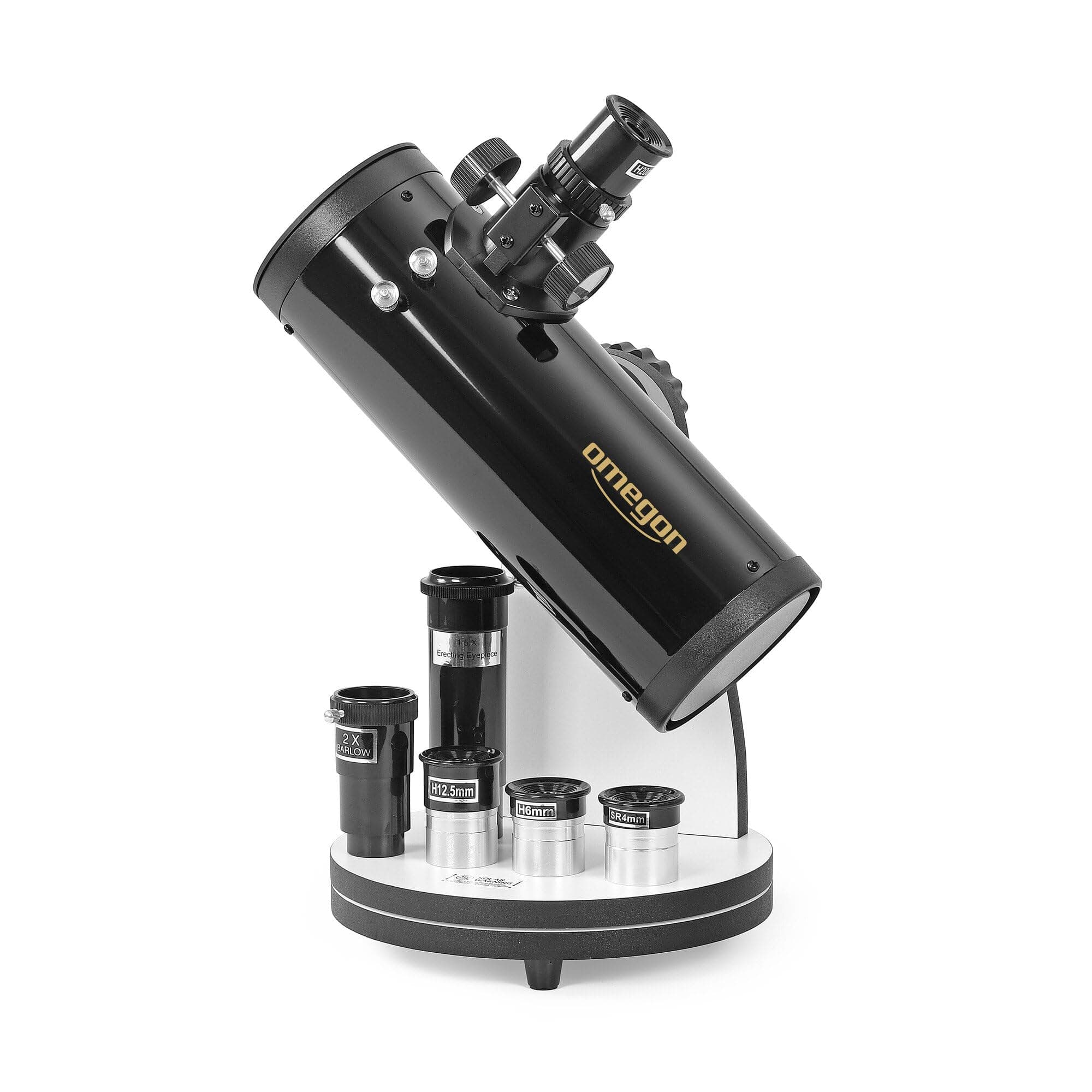 Omegon Dobson Telescope N 76/300 DOB | Compact table-top Dobson telescope | 76 mm aperture | 75x magnification | Complete set with lots of accessories | Fun for the whole family