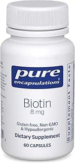 Pure Encapsulations Biotin 8 mg - B Vitamin Supplement to Aid Stress Relief, Hair, Skin & Nail Strengthening, Metabolism, Carbohydrate Support & Nervous System* - with Premium Biotin - 60 Capsules