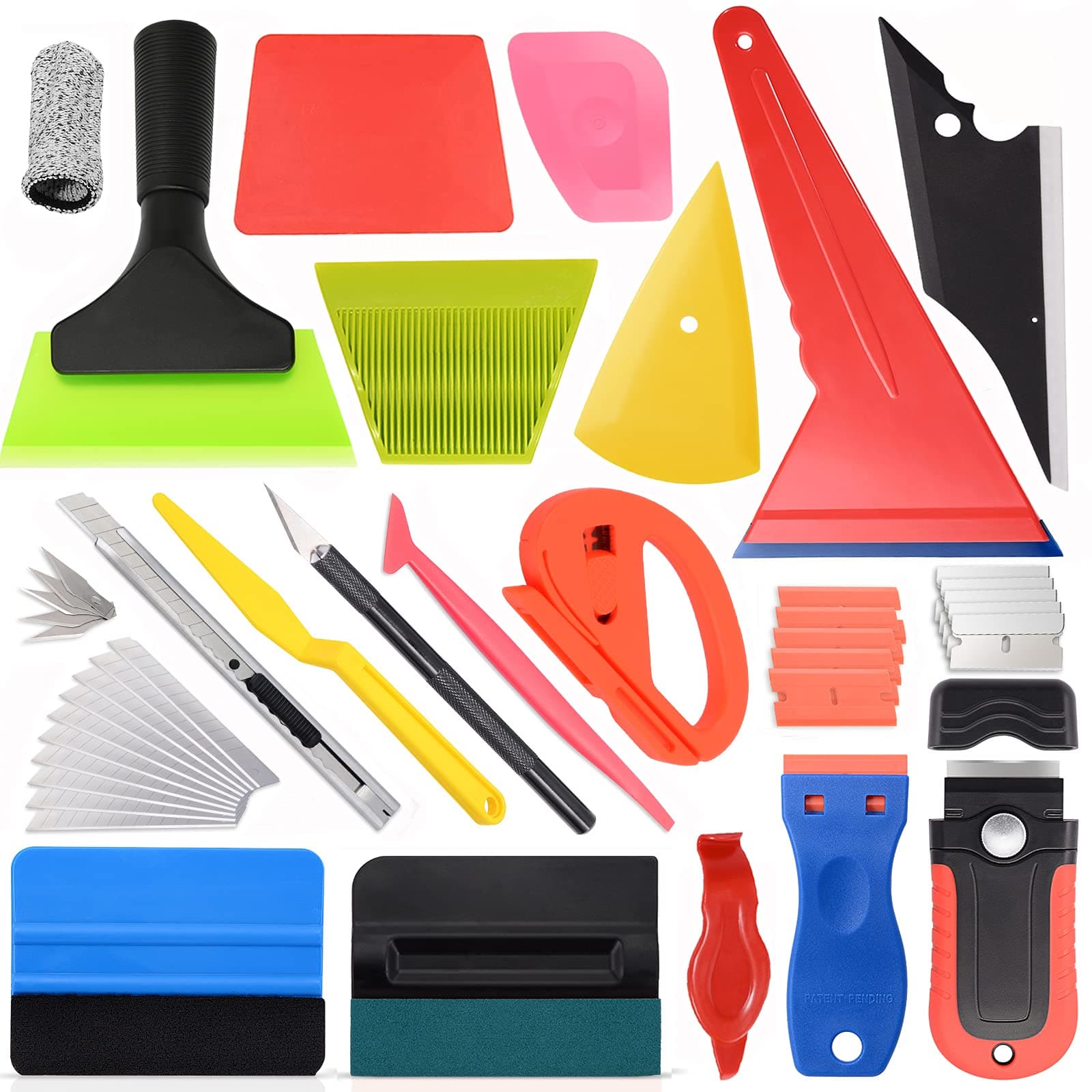 NEWISHTOOL Car Window Tint Tools Kit Vinyl Wrap Tool Kits Window Tinting Squeegee Vehicle PPF Installation Kit Automotive Window Film Tinting Kit Car Wrap Kits Shank Squeegee Tint Windows for Car Kit