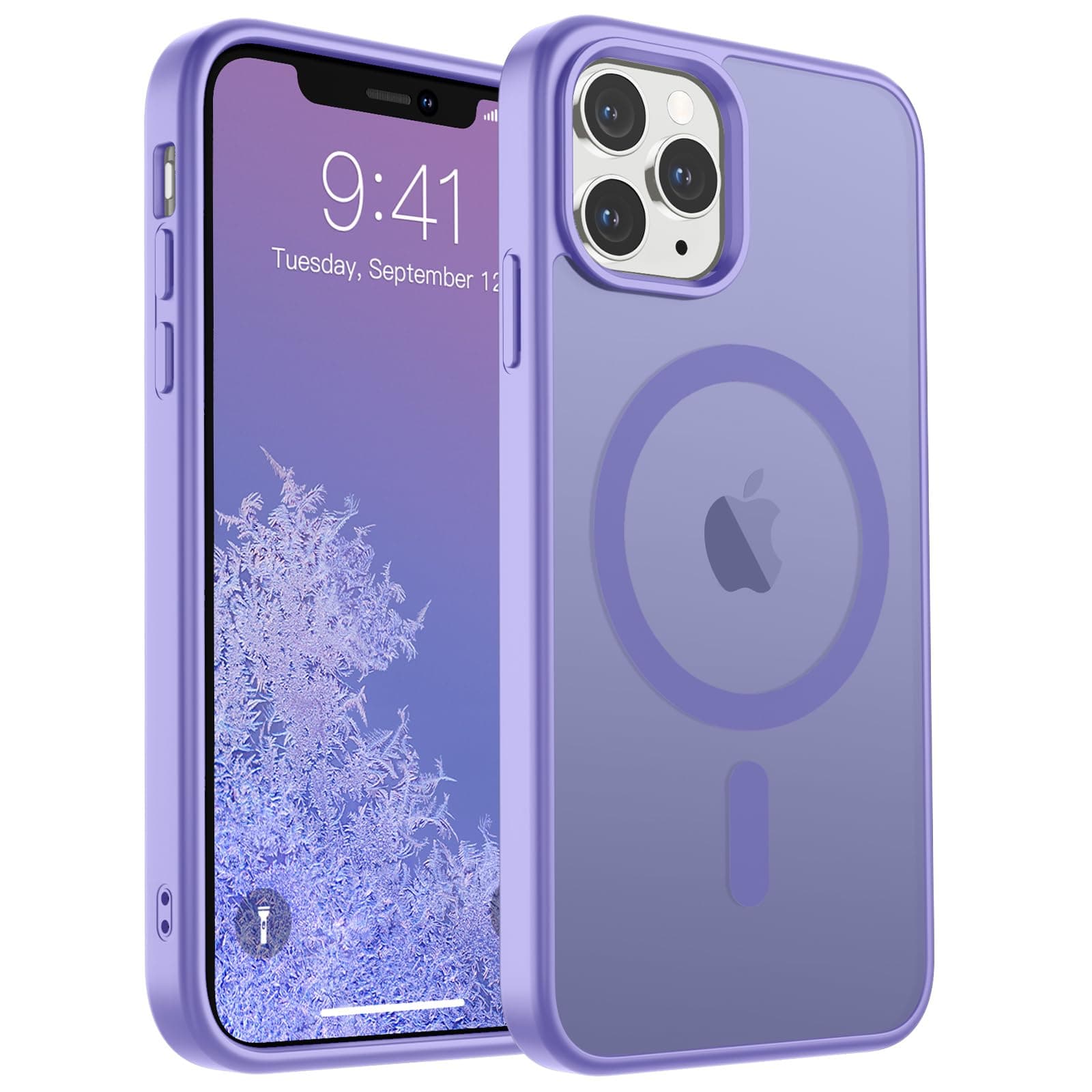 SUPFINE Magnetic for iPhone 11 Pro Max Case (Compatible with MagSafe) (10 FT Military Grade Drop Protection) Slim Translucent Matte Shockproof with Anti-Fingerprint Phone Case,Purple