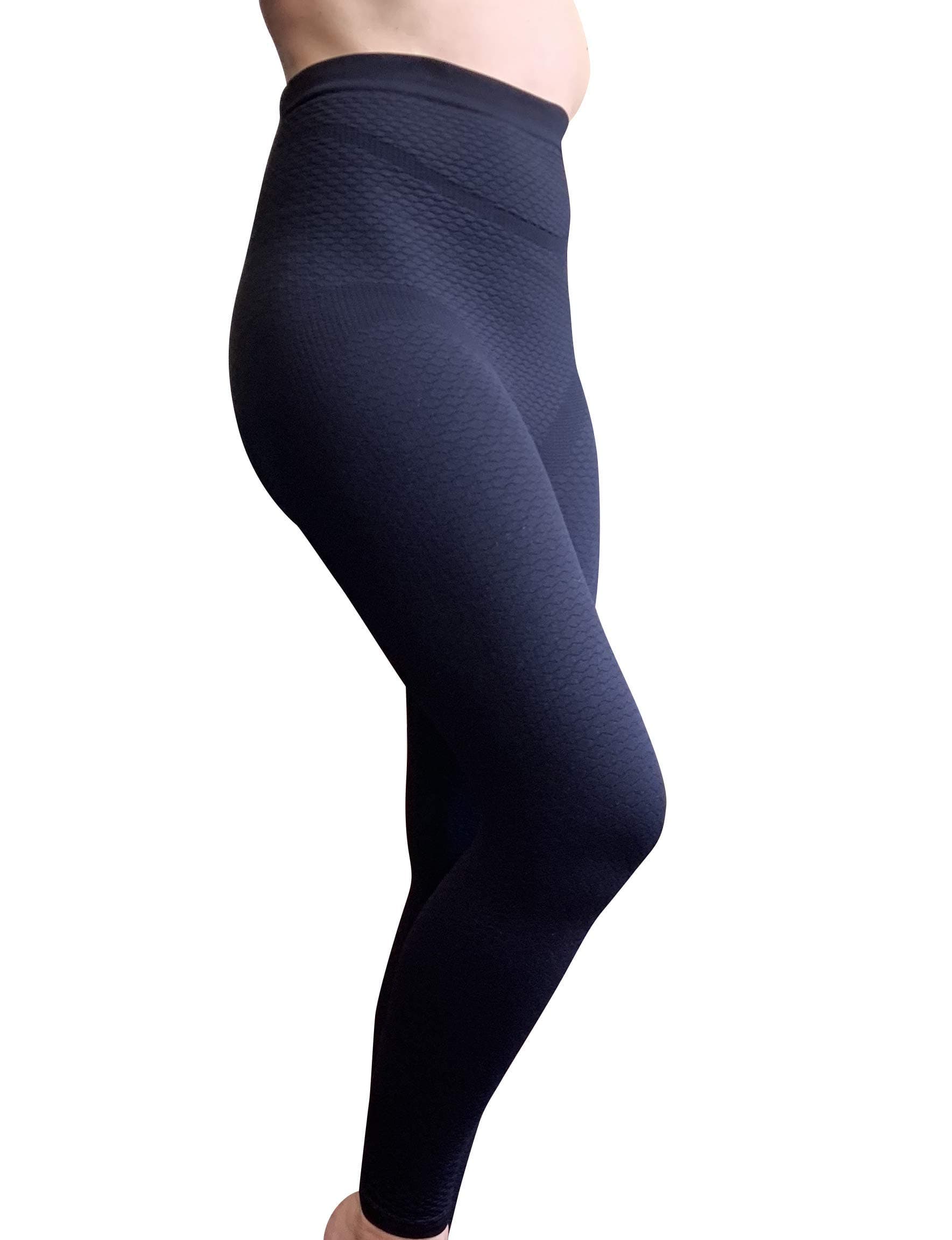 Bioflect® Compression Leggings with Bio Ceramic Micro-Massage Knit- for Support and Comfort - Black M/L, Black, Medium/Large