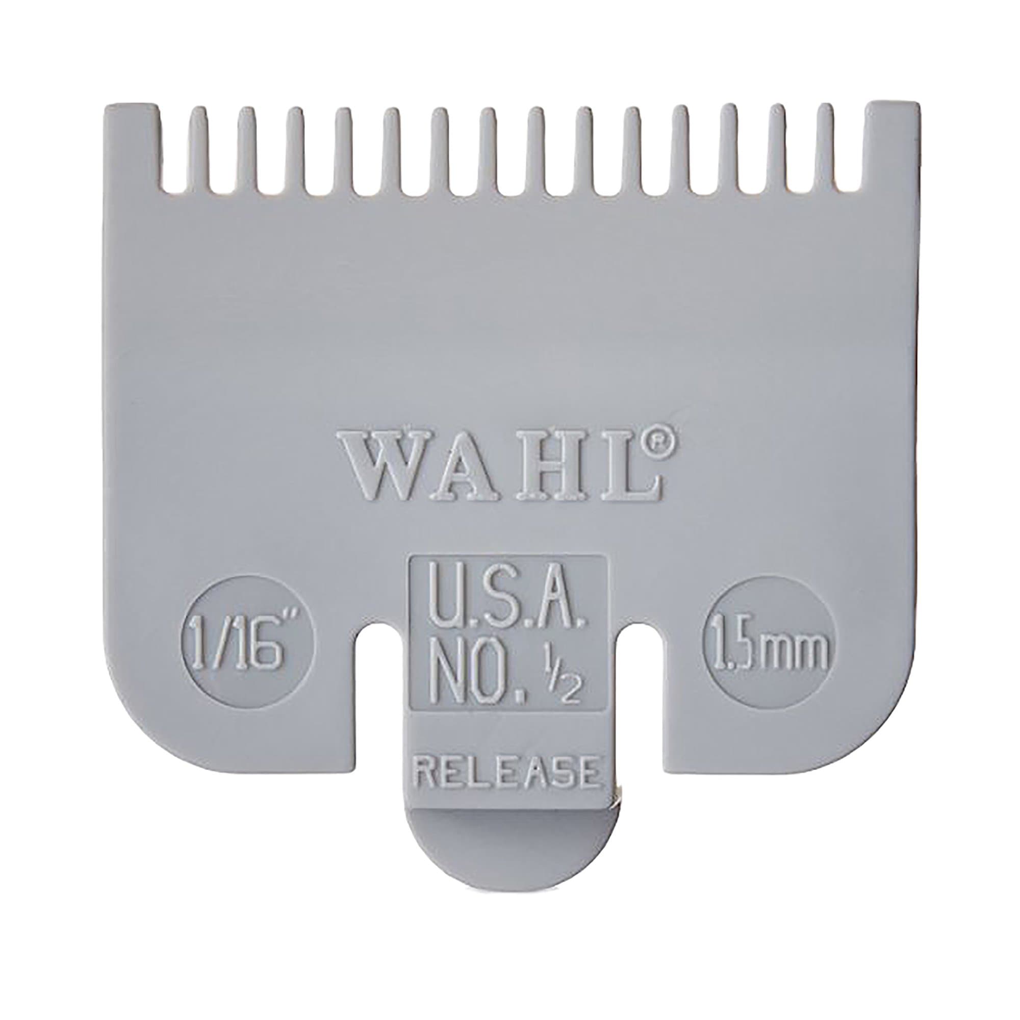 Wahl Professional Color Coded Comb Attachment #3137-101 - Grey #1/2 - 1/16" (1.5 mm) - Great for Professional Stylists and Barbers