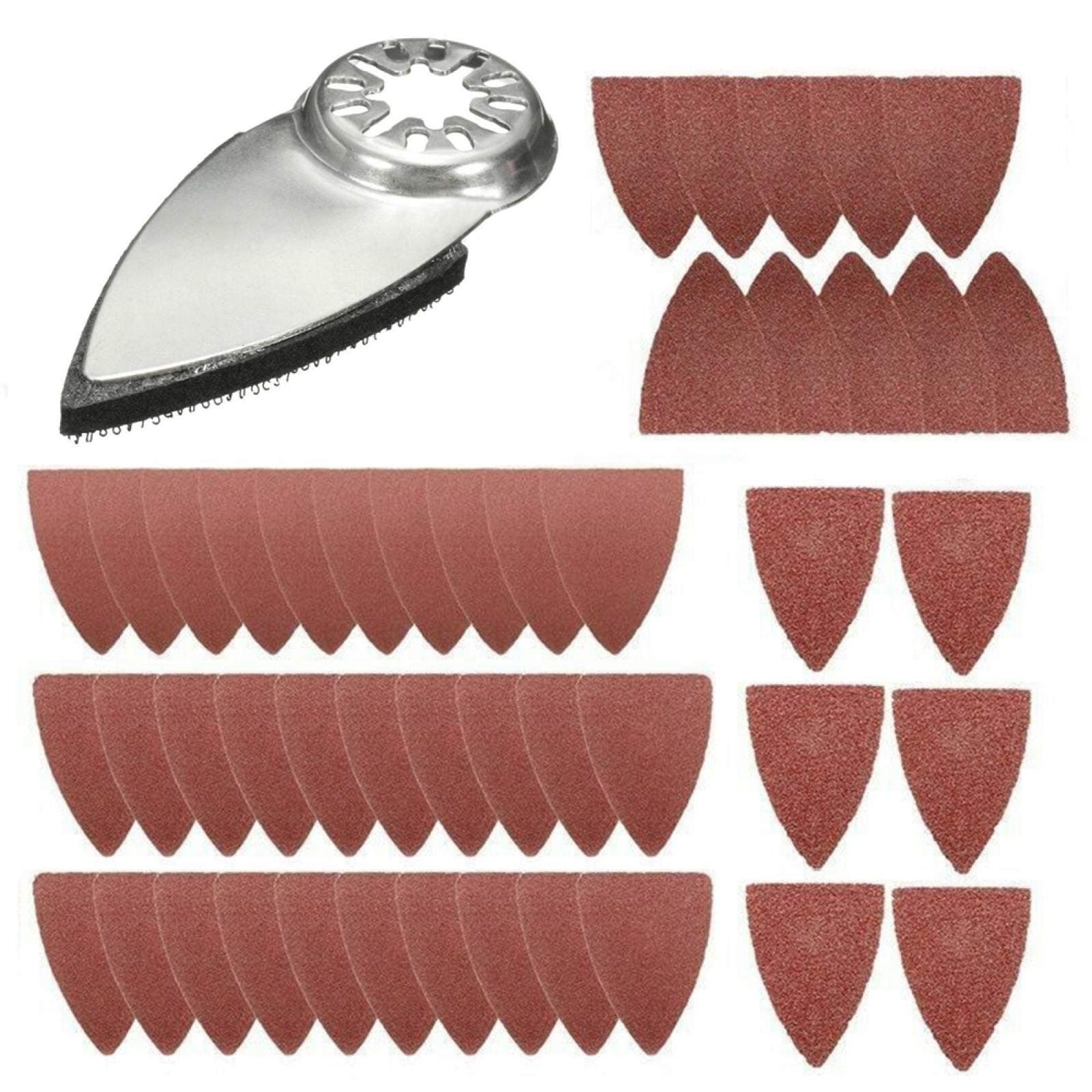Finger Oscillating Multi Tool, Triangle Sanding Pads with 60/80/100/120/240 Sandpaper and Finger Sanding Pad Hook Accessories Kits for Craftsman