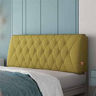Bedside Cushion Bed Backrest Linen Headboard Cushion Support Reading Pillow Bolster for Twin Full Queen King Daybed Bed Bunk Bed Removable Washable,Green,35.4"/90cm(Single)