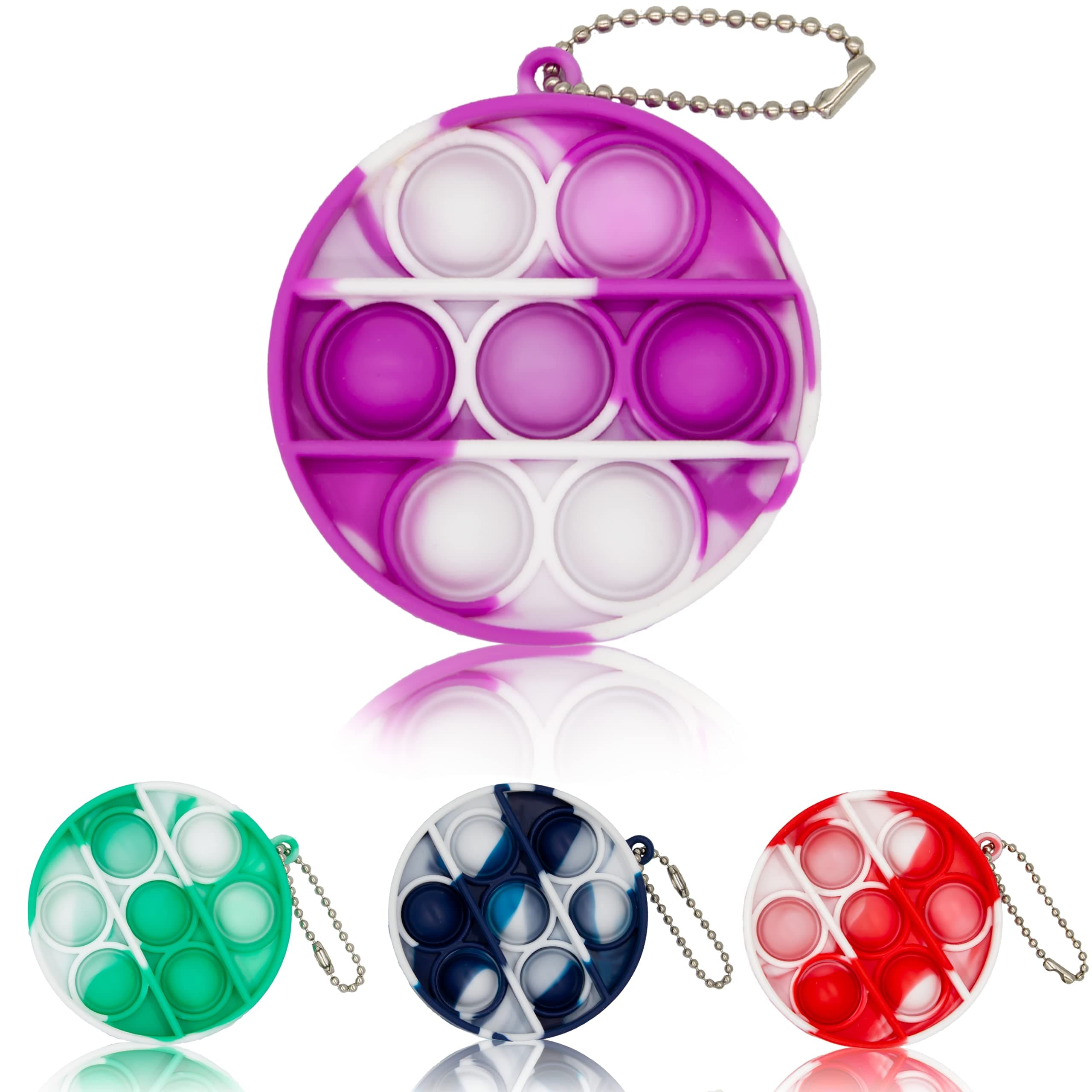 Mini Push Bubble Fidget It Pop Toy Simple Dimple Keychain Toy for Adults and Kids Mini Push Fidget Silicone Pop Toy,Gadgets Popular Silicone Bubble Toys Stress Relief Gift for Boys and Girls (Purple)