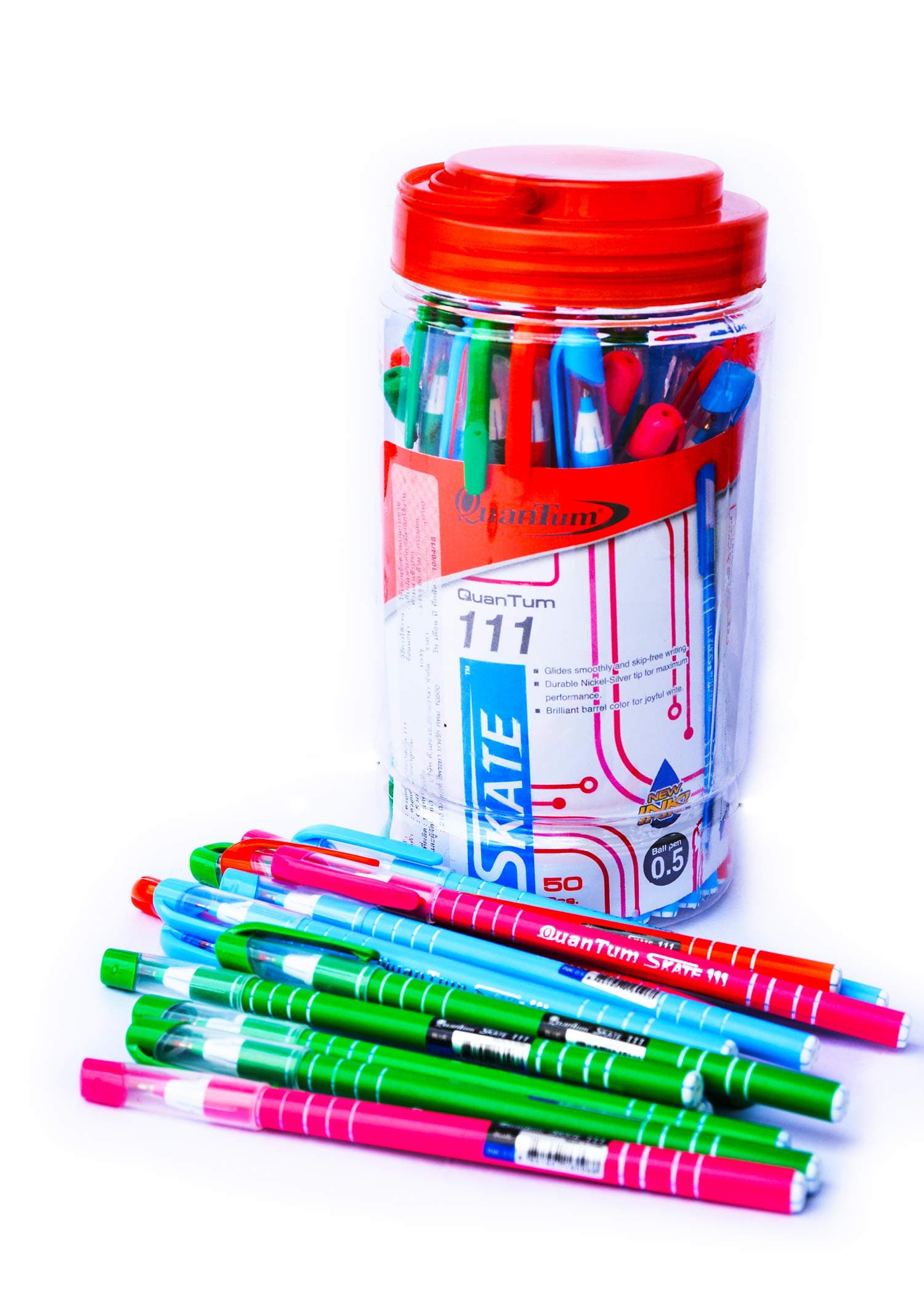 Quantum Writing with Technology,Skate 111, Pens Smooth Writing,Beautiful Writing,0.5 50pcs.X3