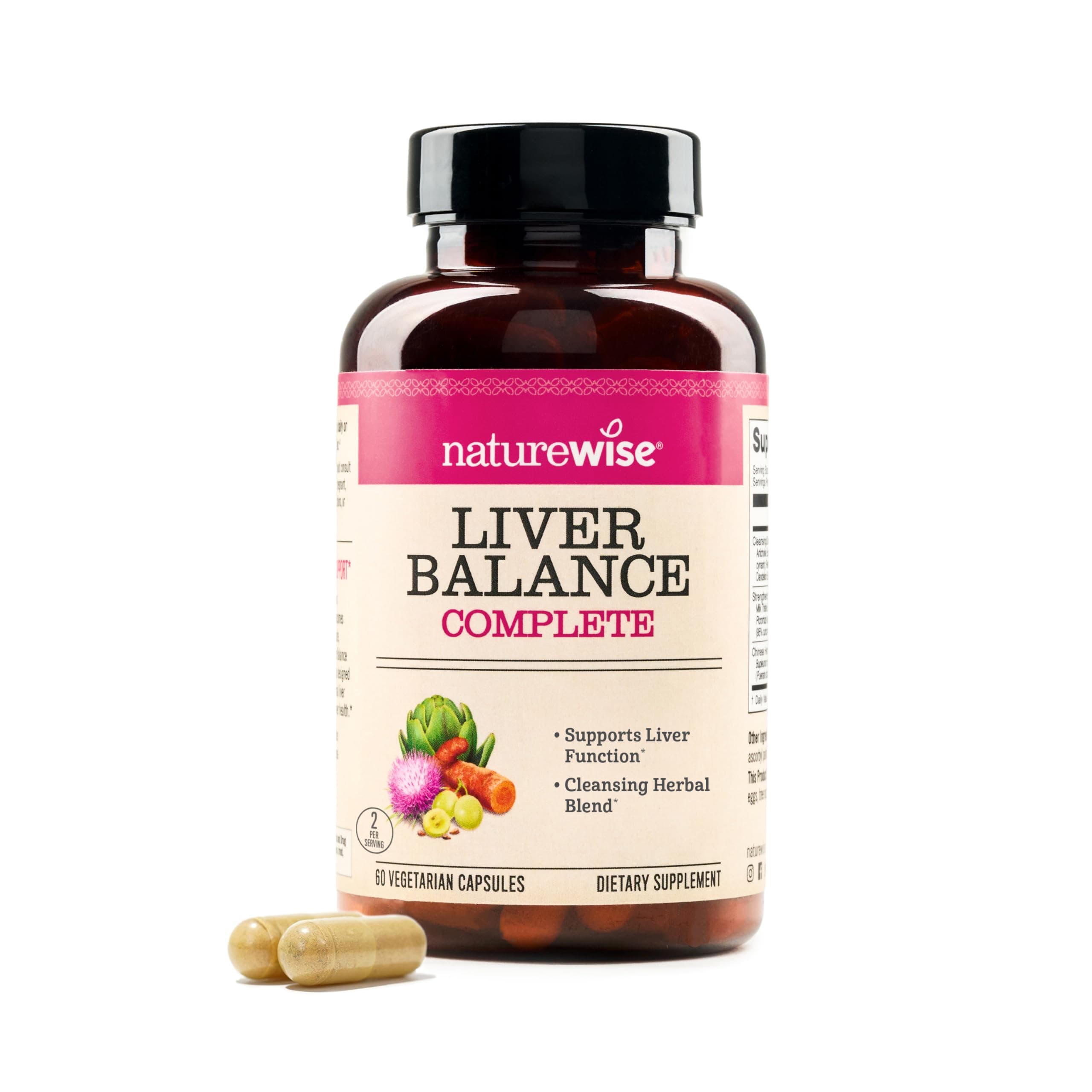 Liver Balance Detox Supplement - Triple Repair Formula with Milk Thistle, Dandelion, Turmeric, Artichoke, Reishi Mushroom & Kudzu, Vegan - 60 Capsules[30-Day Supply]