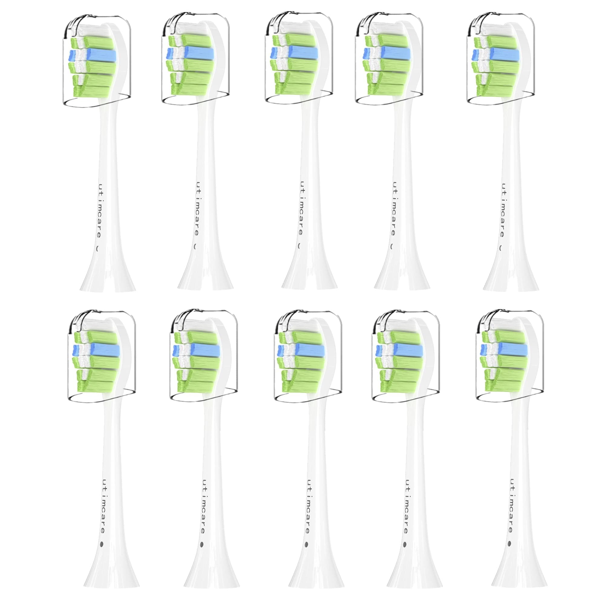 Replacement Toothbrush Heads Compatible with Philips Sonicare ProtectiveClean C2 G2 W 4100 5100 5300 Plaque Control Electric Toothbrush, Soft, 10 Pack Refills.