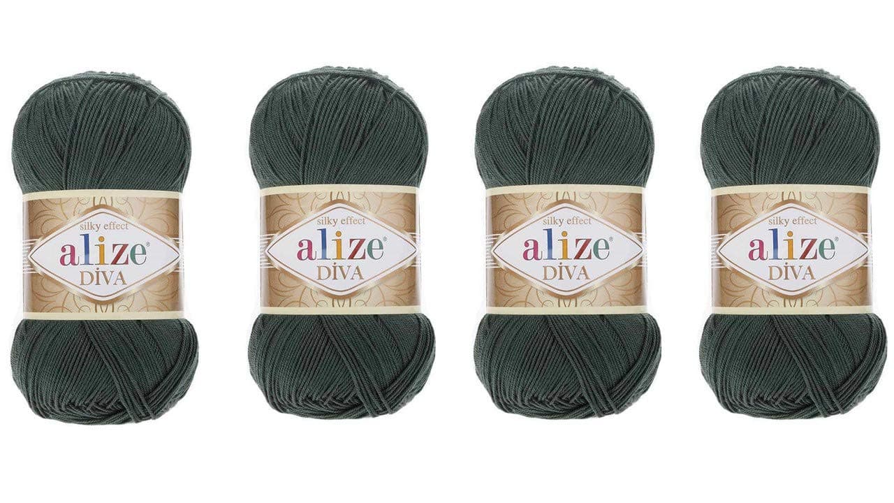 Hand Knitting Yarn 100% Microfiber Acrylic Yarn Alize Diva Silk Effect Thread Crochet Art Lace Craft Lot of 4 skeins 400gr 1532yds (131)