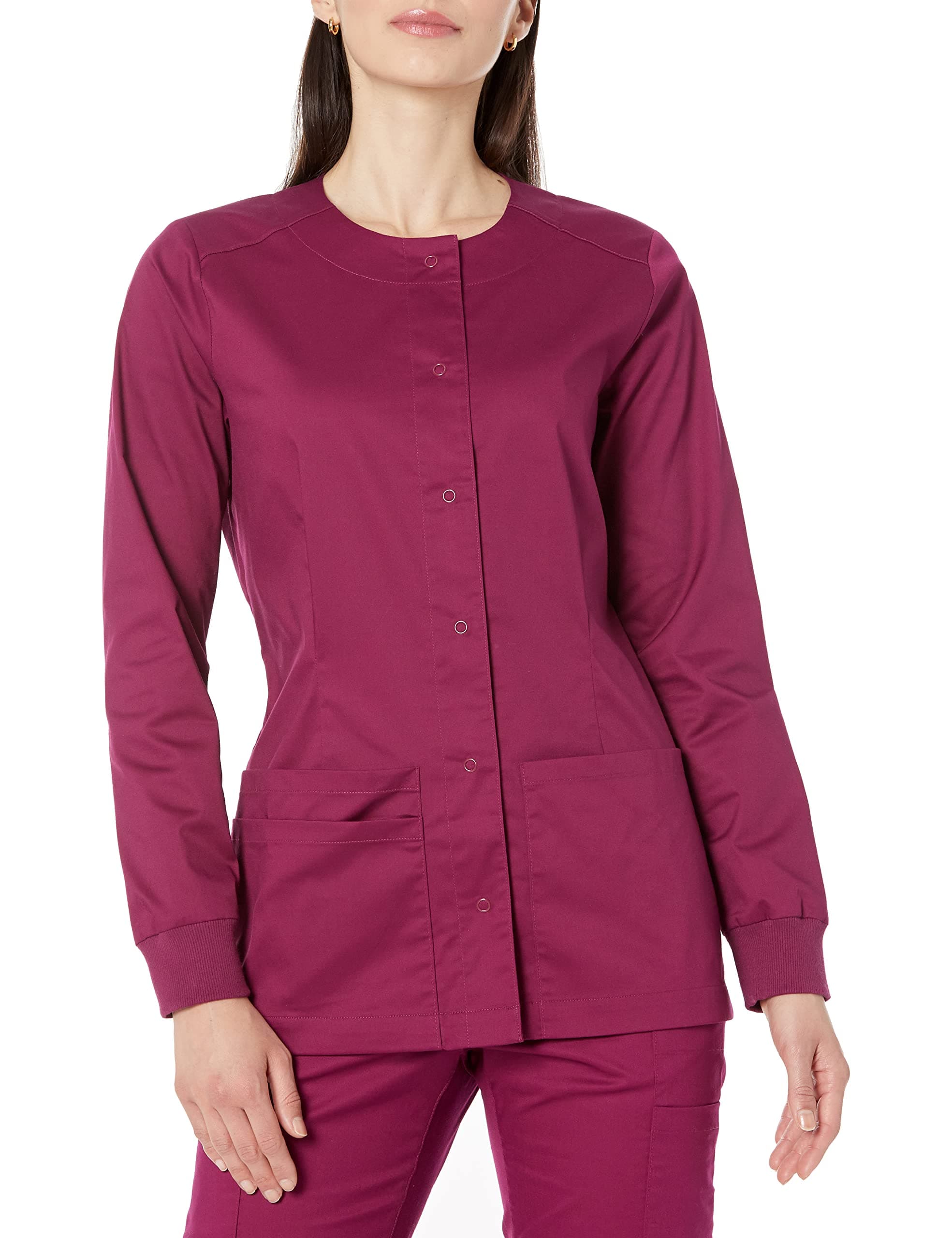 Amazon Essentials Women's Scrub Snap Jacket (Available in Plus Size)