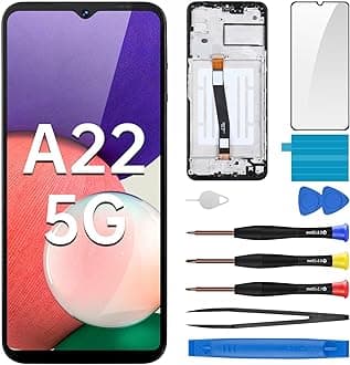 for Samsung Galaxy A22 5G Screen Replacement with Frame LCD Display Touch Digitizer Full Assembly Fix Glass with Repair Tools Kit A226B A226BR