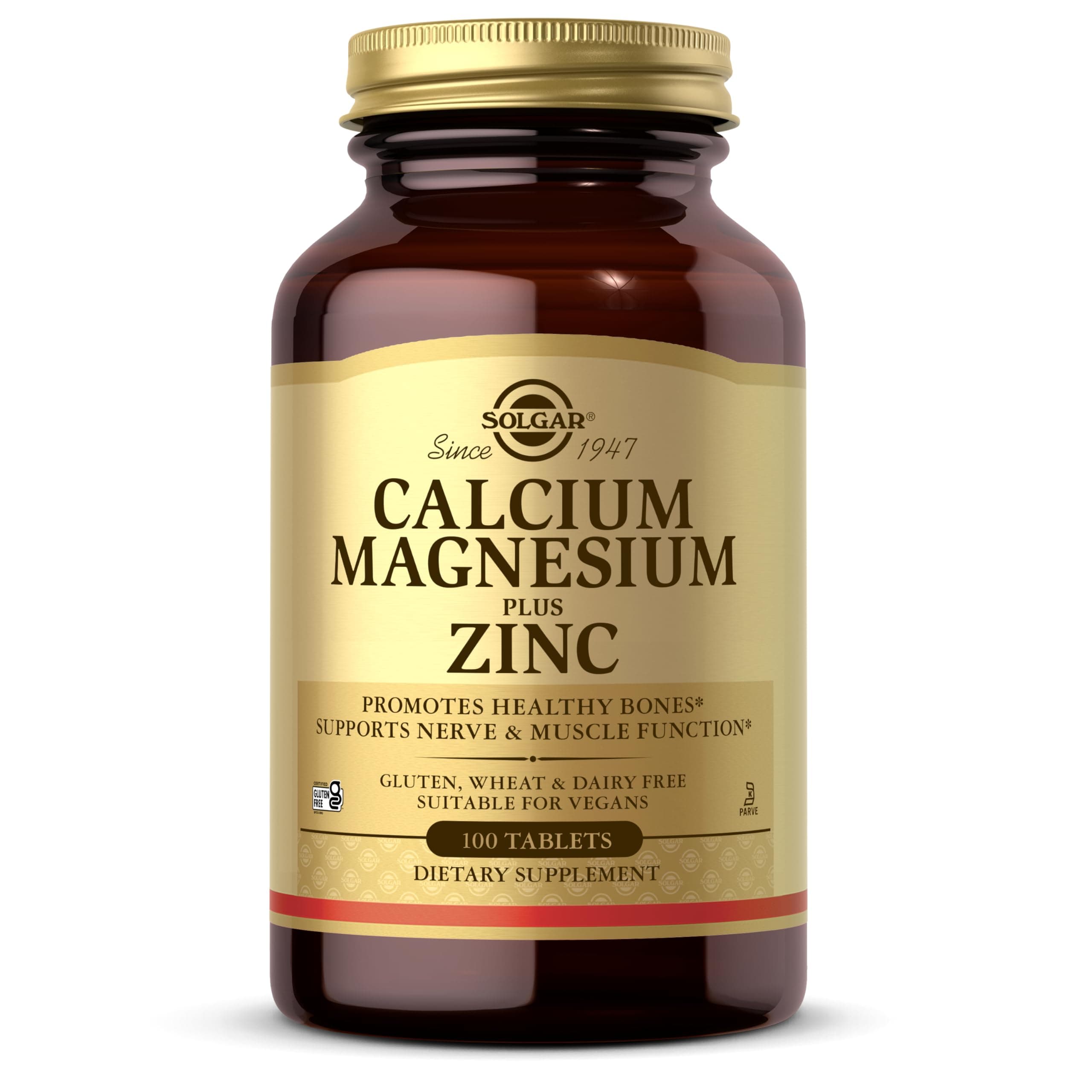 Calcium Magnesium Plus Zinc Tablets, 100 Count