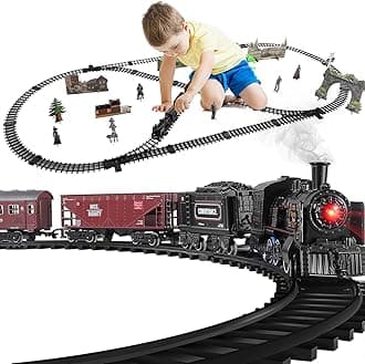 Ethnic Forest Train Toys for Kids with Track Big Size Battery Operated Modal Train Set | Choo Choo Kids Toy Train Emits Real Smoke Light Sound Track Set Battery Operated(Cho Chu Train), Large