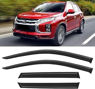Window Rain Guards Shield for 2011-2024 Mitsubishi Outlander Sport, Tape-on Window Vent Visors Shades Wind Deflectors for 11-24 Mitsubishi ASX