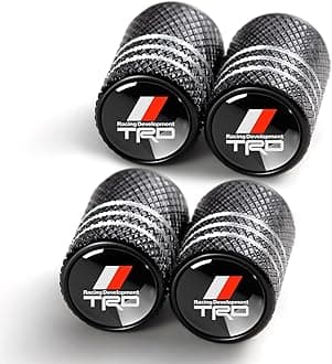 TACOMA Tire Valve Stem Cap Cover for Toyota TRD Sequoia Tundra Tacoma 4Runner Trucks Belt O-Ring Seal Corrosion Resistant tire Valve caps 4 Pack Black