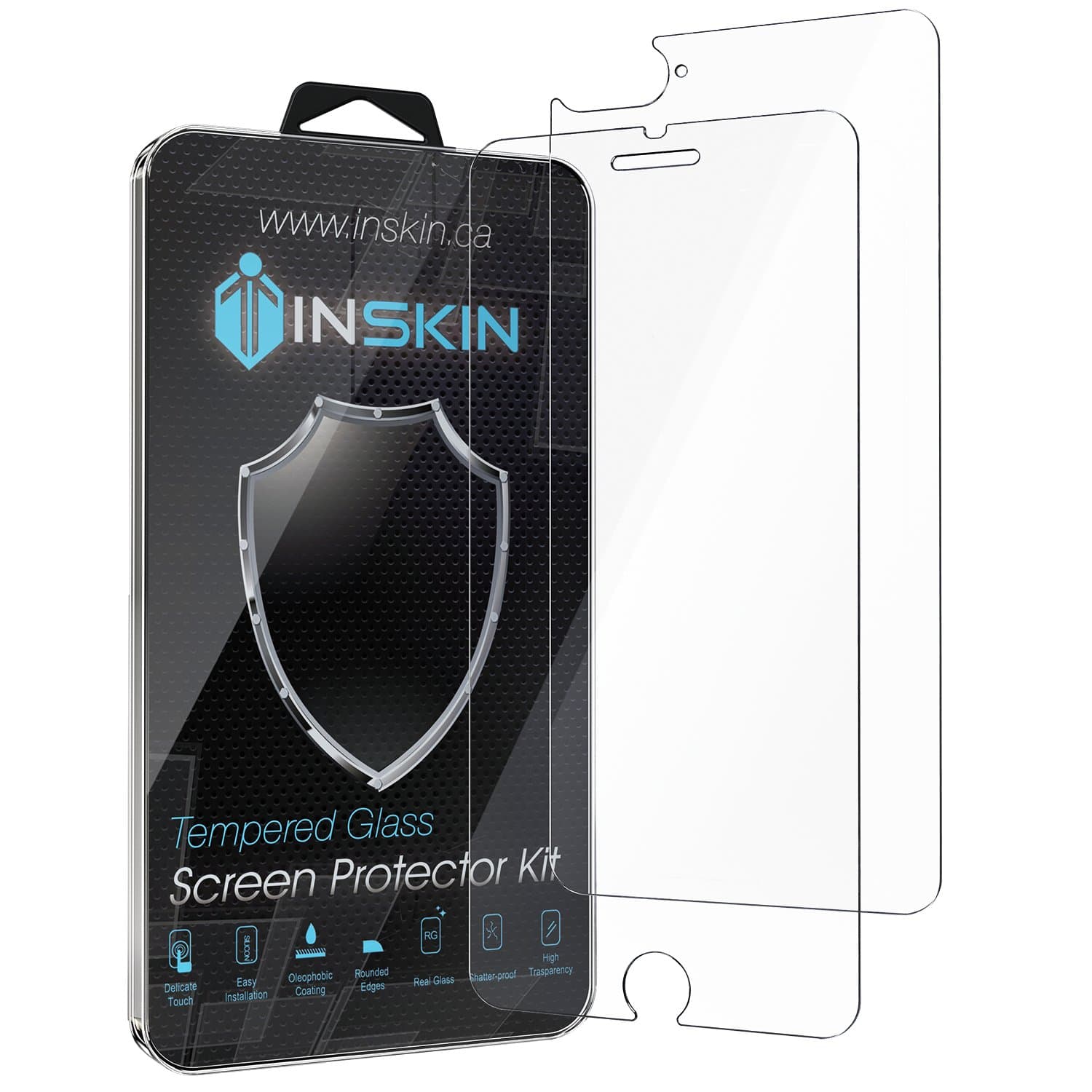Inskin 2-in-1 Front and Back Tempered Glass Screen Protector, fits iPhone 8 Plus [2017] 5.5 inch.