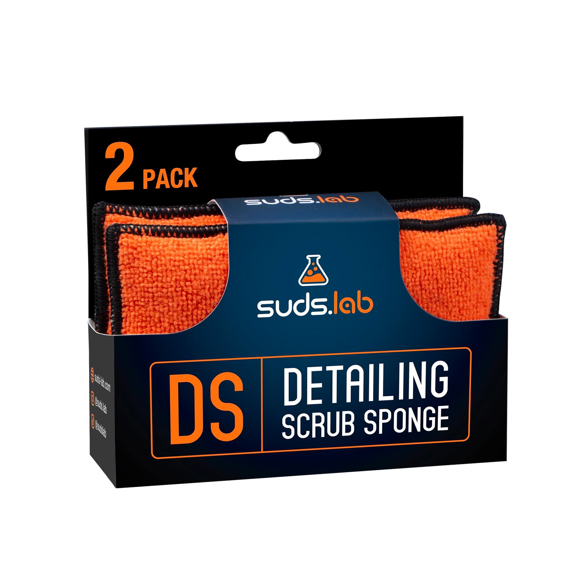 Suds Lab DS Microfiber Detailing Scrub Pad 2 Pack - Car Interior Cleaning & Detailing Microfiber Scrub Pads - Safe On Leather, Vinyl, Plastic, Etc.