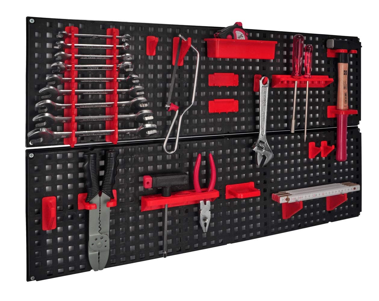 Tool Pegboard with 19-Piece Tool Mounting Set, Length 31 inches / 80 cm X Width 19 inches / 48 cm, Can be Extended as Required