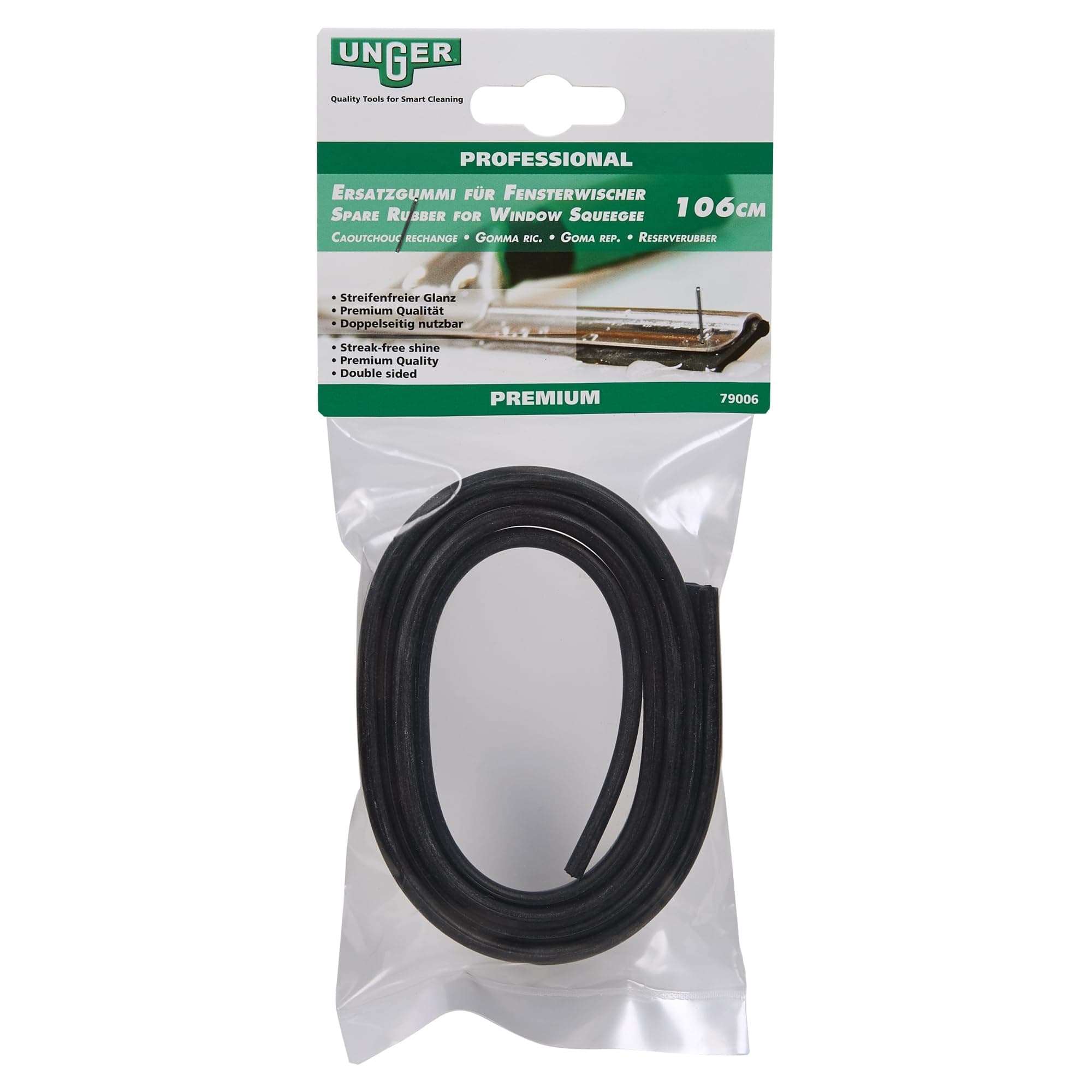 UNGER Window Cleaning Squeegee Replacement Soft Rubber 106cm Adjustable Size Professional Quality Double Sided Premium Rubber