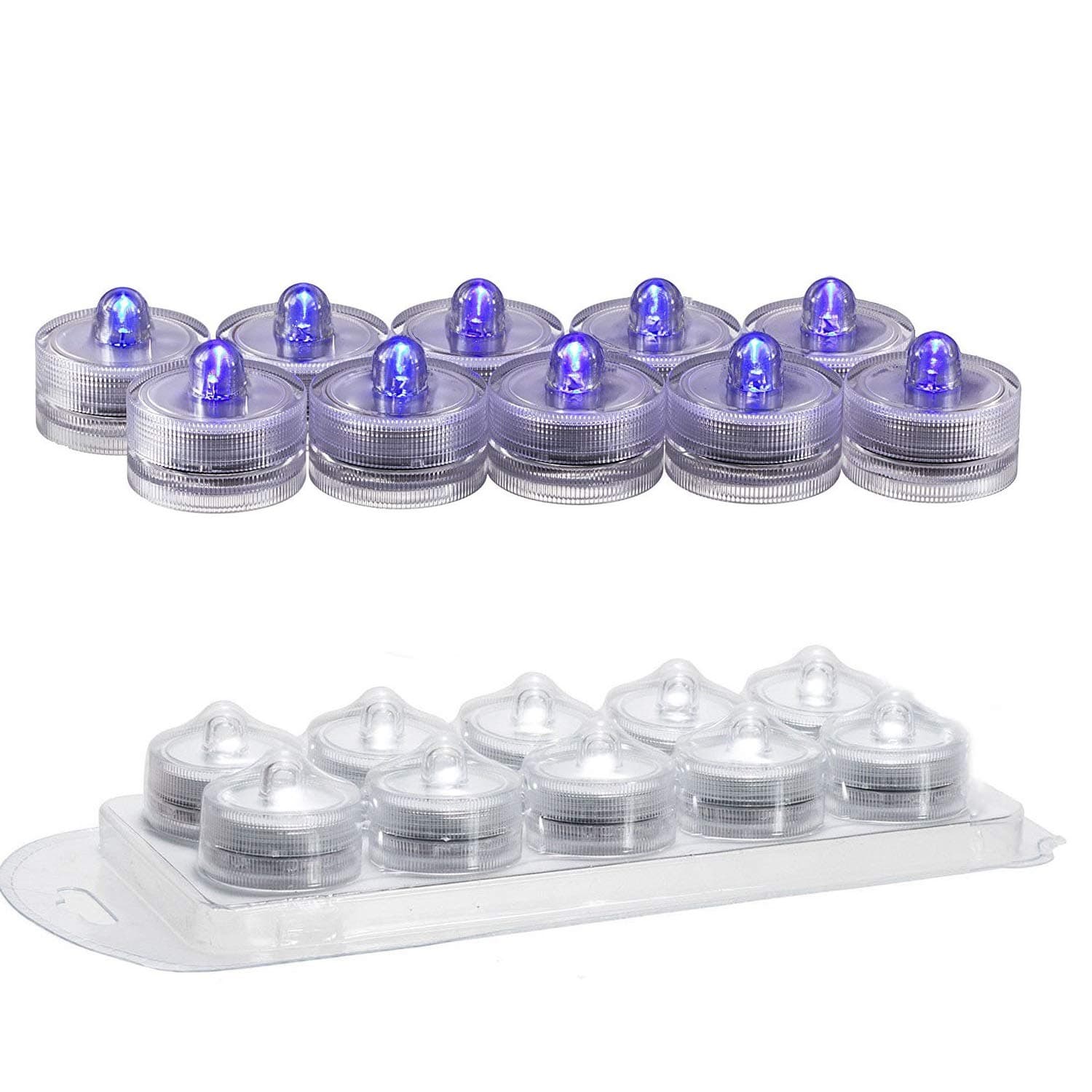 USUT Submersible LED Decor Tea Light Wedding or Events (Pack of 10) - Blue
