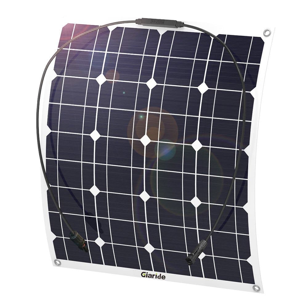 GIARIDE 50W 18V 12V Solar Panel Monocrystalline Cell Flexible Bendable Solar Power System Charger for RV, Boat, Caravans, Motorhome, Camping, and 12V Battery Charging