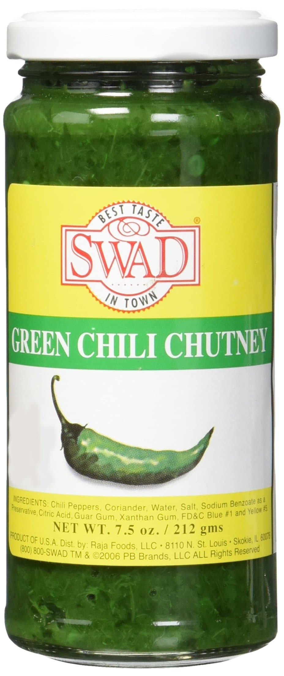 Swad Chilli Chutney, Green, 7.5 Ounce