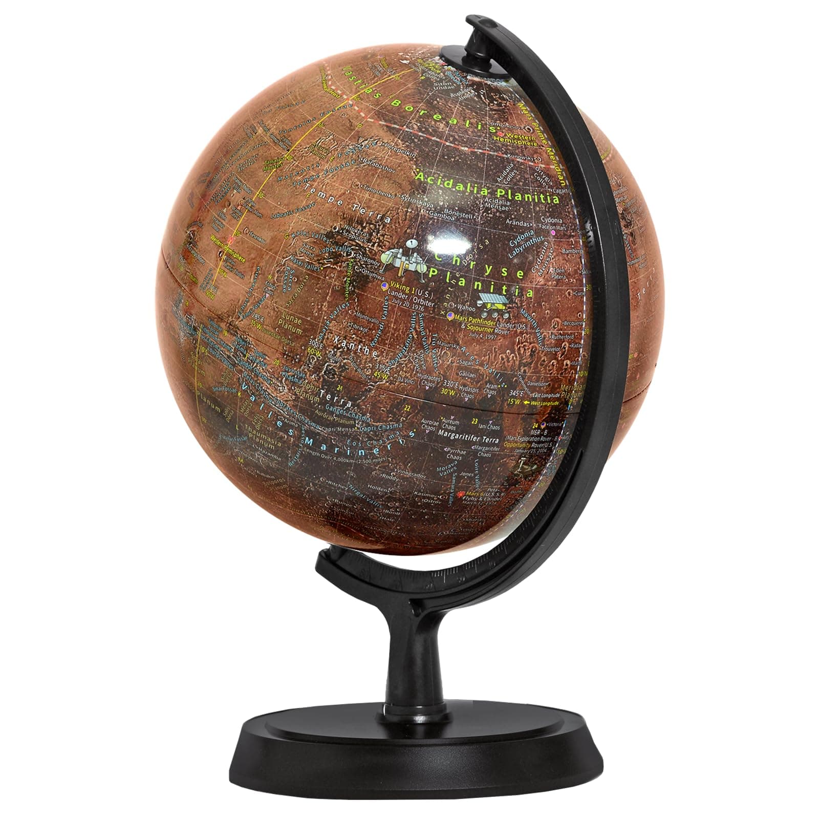 Explorer Mars Globe, 24cm/9.5", R-24, Red Planet, Mars Map, Mars Atlas, Mars Poster