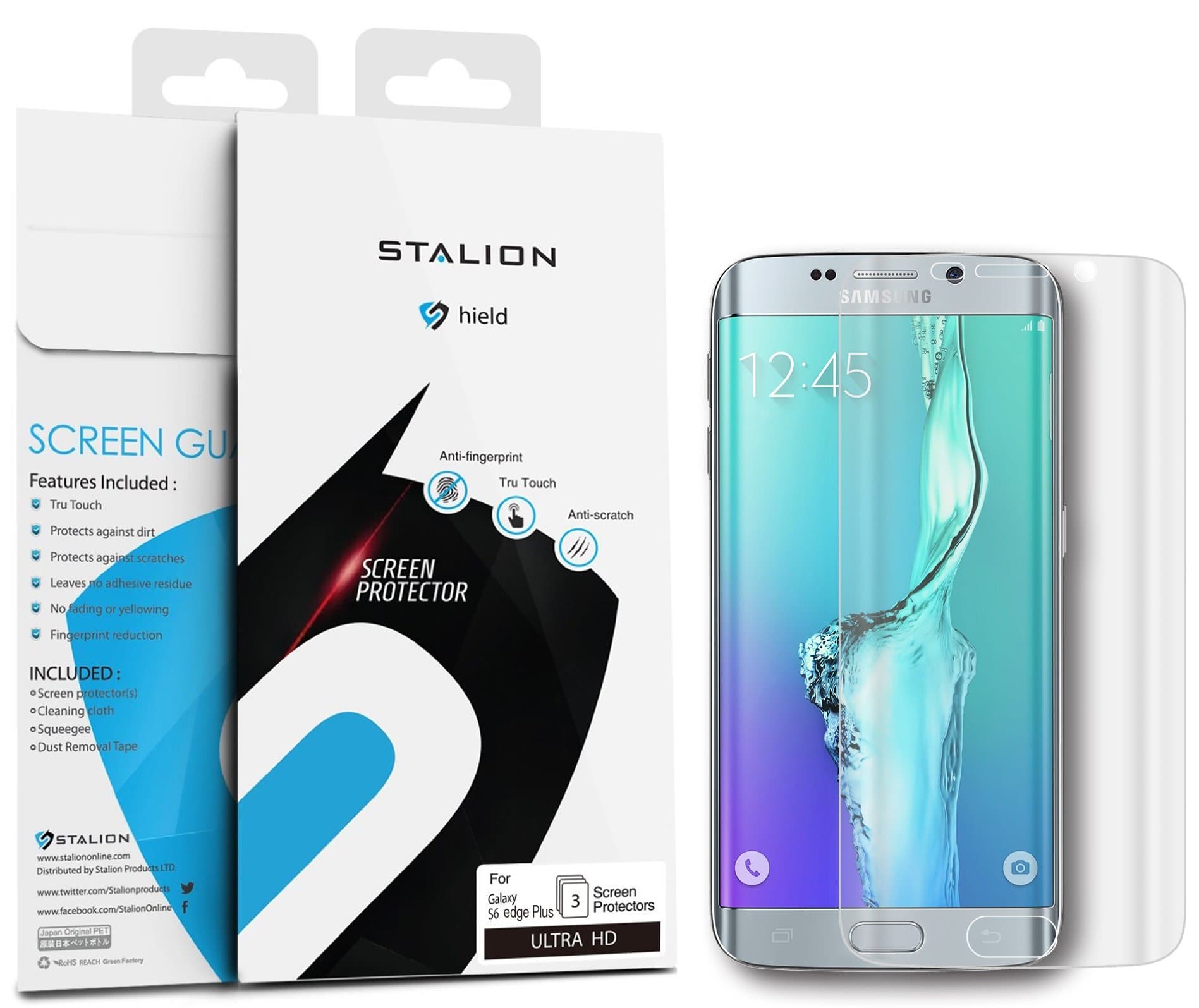 Stalion Shield Ultra HD Armor Guard Screen Protector for Samsung Galaxy S6 Edge Plus - Retail Packaging