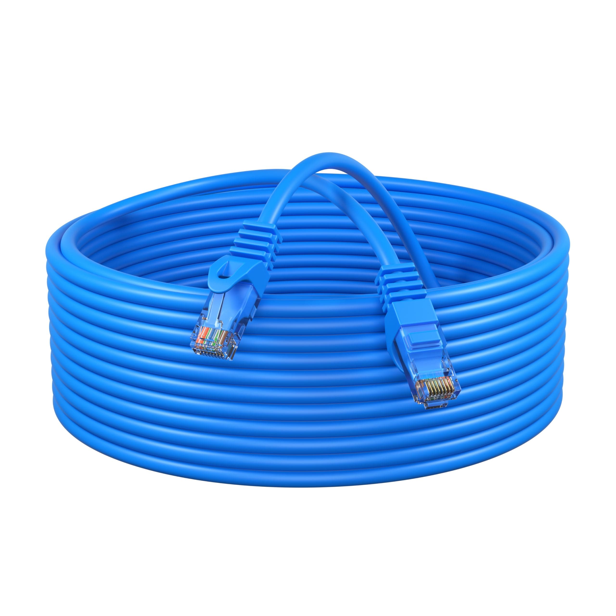 Cables Direct Online Cat5e 100FT Network Ethernet Patch Cable, 350Mhz Internet Wire, Backwards Compatible with Cat5, for PC, Modem, Router, Consoles for Home and Office, Blue