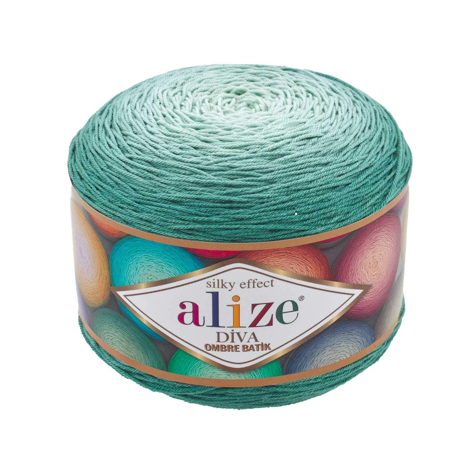 Alize Diva Ombre Batik Silky Effect 100% Microfiber Acrylic Yarn Thread Crochet Art Lace Craft 1 skn 250gr 957yds Hand Knitting Yarn (7369)