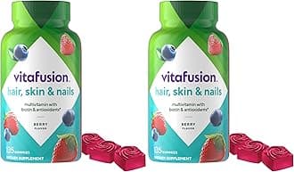Gorgeous Hair/Skin & Nails Multivitamin Gummy Vitamins + Biotin & Antioxidant Vitamins C&E/Raspberry Flavor (45 Day Supply) America’s Number One Gummy Vitamin Brand, 135 Count (Pack of 2)