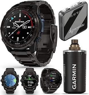 - Wearable4U Garmin Descent Mk3 & Mk3i 51 mm & 43 mm w/T2 Transceiver: Titanium Dive Computer | Up to 25 Days Battery Life, AMOLED Display, GPS Smartwatch & Gift Bundle (010-02752-13)