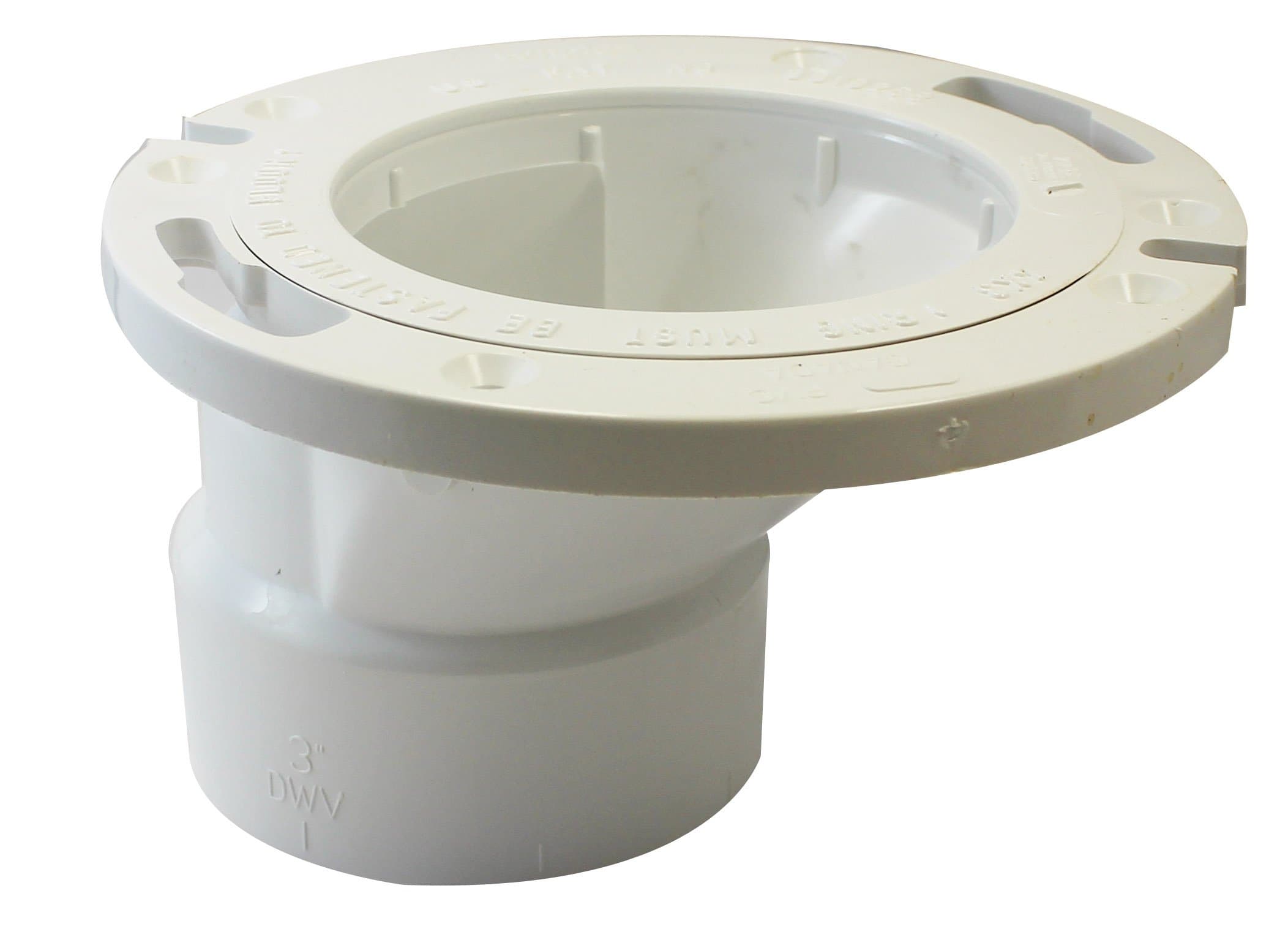 Canplas 193644 PVC DWV Offset Adjustable Flange, 4 x 3-Inch, White