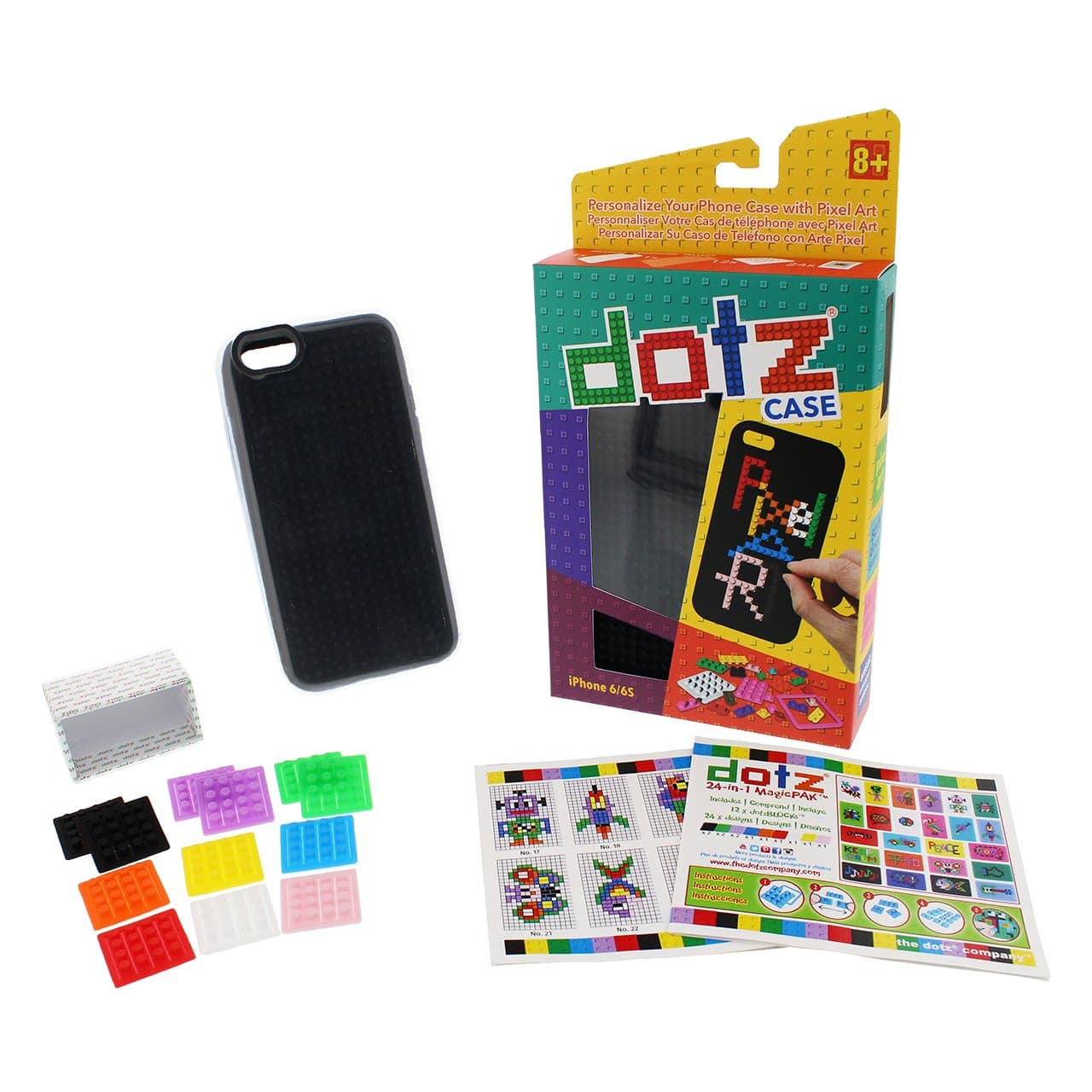 iPhone 6/6s dotzCASE Pixel Art Set with 24-in-1 MagicPAK, Black